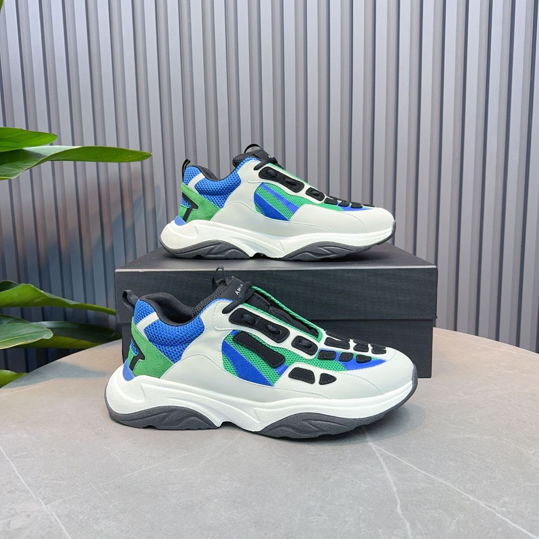 Amiri Bone Runner 'White Black Teal' - FashionPlug