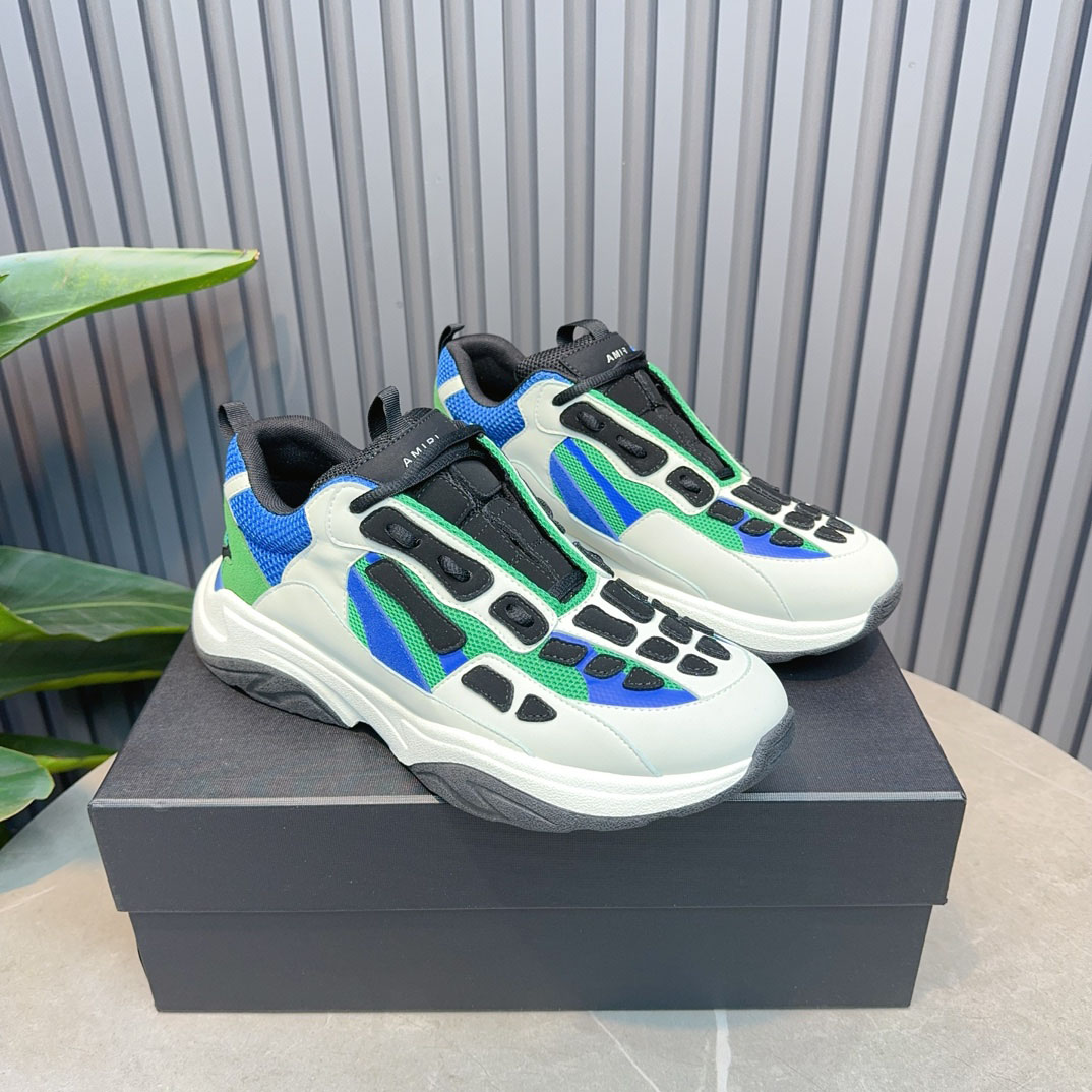 Amiri Bone Runner 'White Black Teal' - FashionPlug