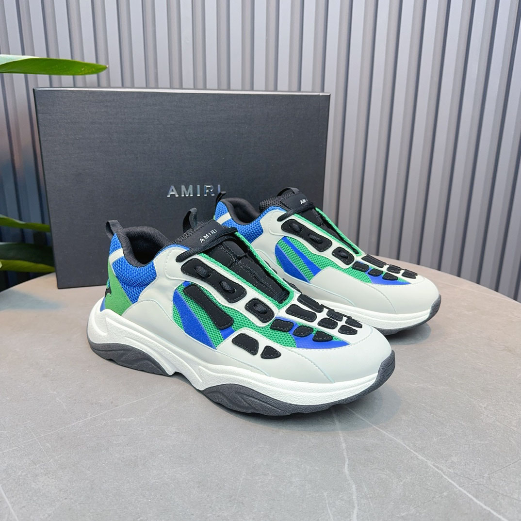 Amiri Bone Runner 'White Black Teal' - FashionPlug