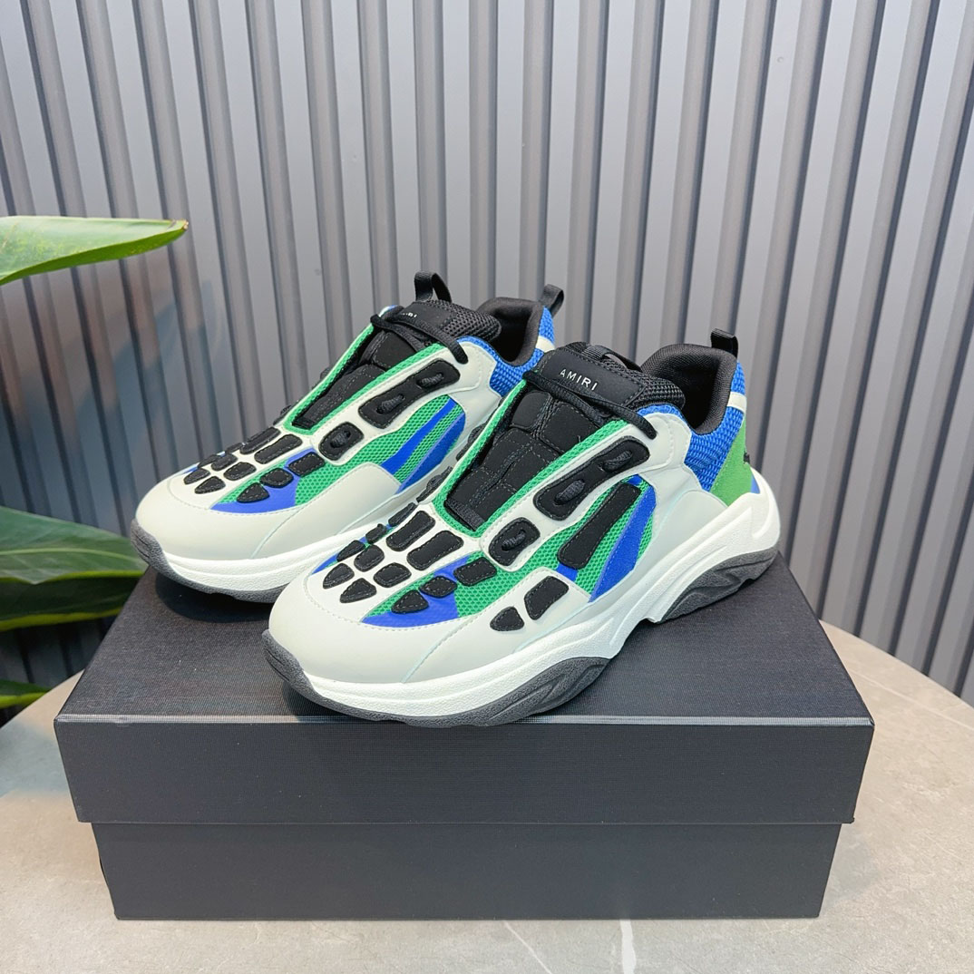 Amiri Bone Runner 'White Black Teal' - FashionPlug