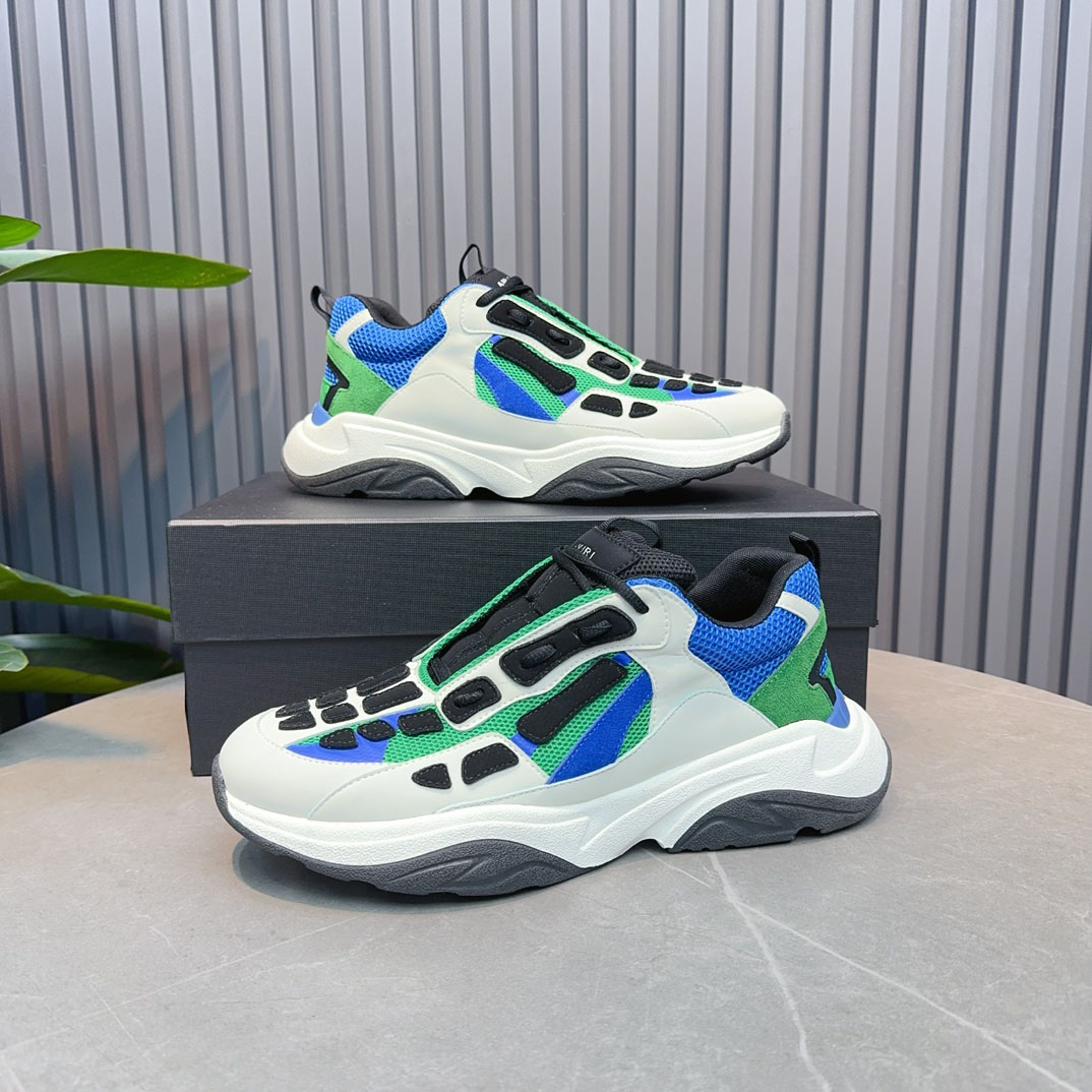 Amiri Bone Runner 'White Black Teal' - FashionPlug