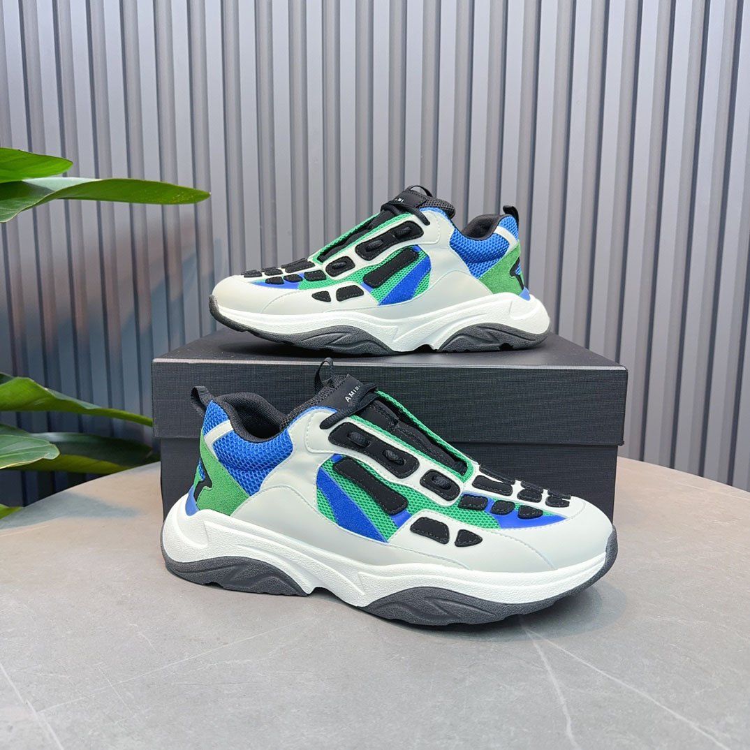 Amiri Bone Runner 'White Black Teal' - FashionPlug