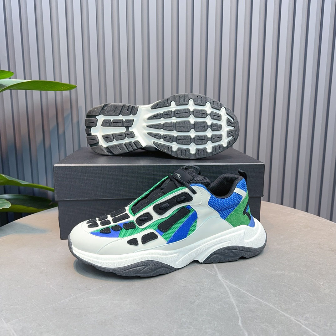 Amiri Bone Runner 'White Black Teal' - FashionPlug