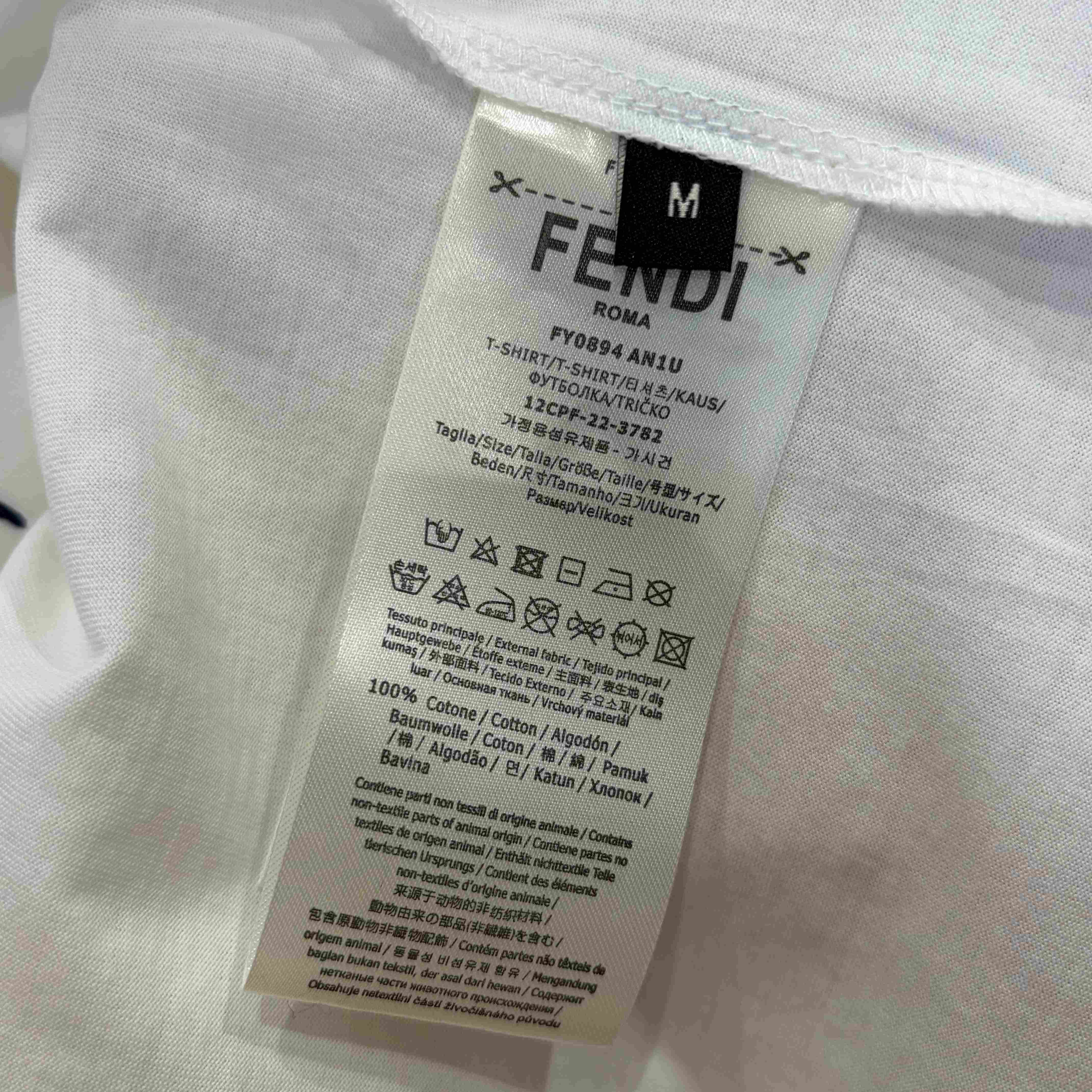 Fendi White Cotton T-shirt - FashionPlug