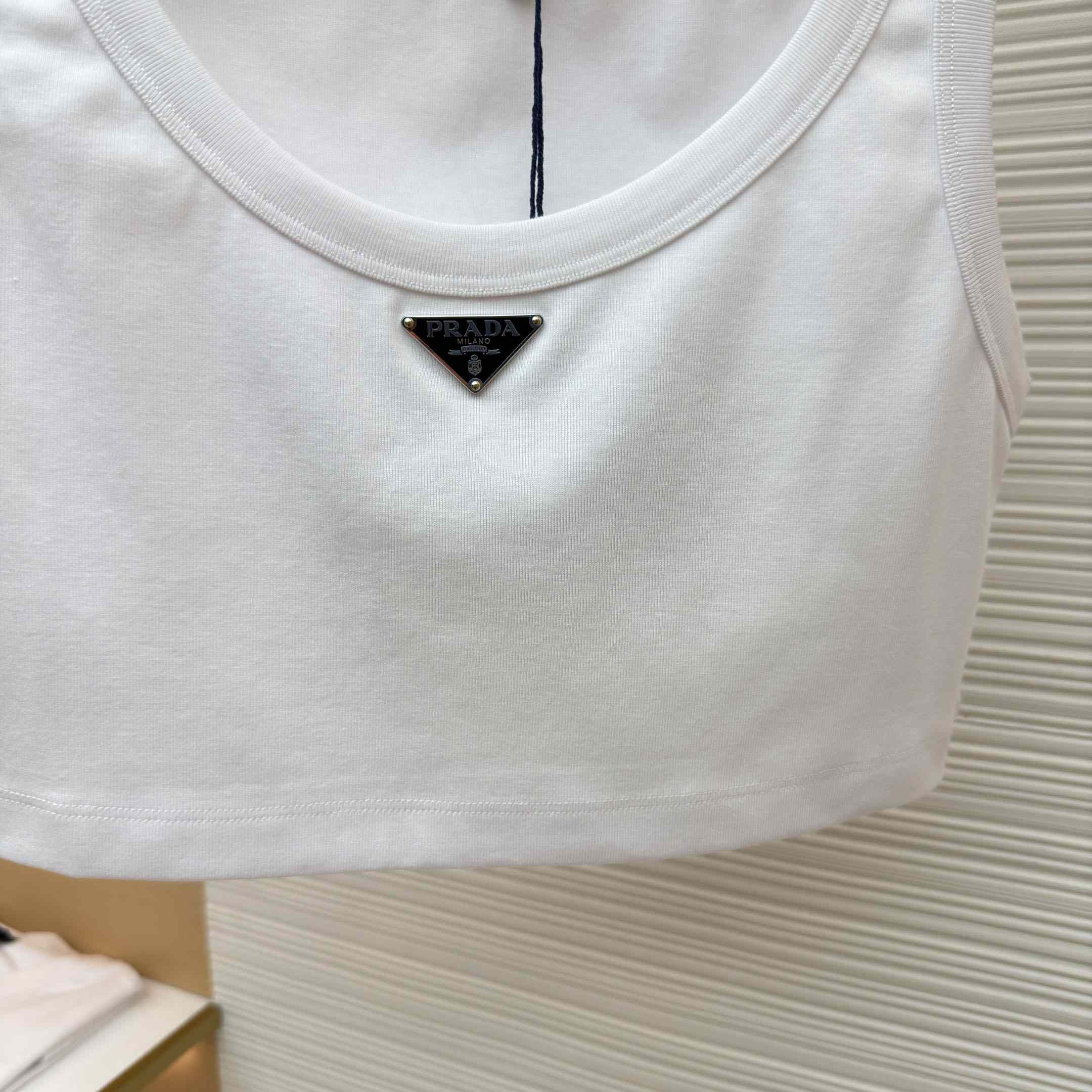 Prada Jersey Cropped Top - FashionPlug