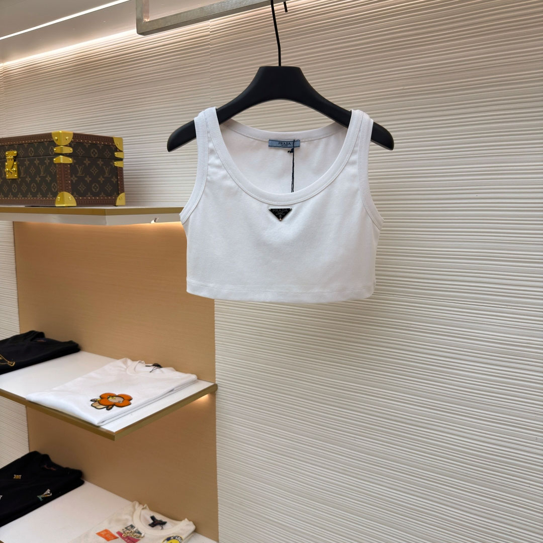 Prada Jersey Cropped Top - FashionPlug