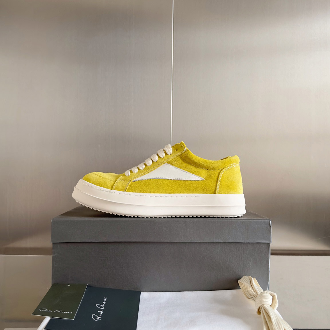 Rick Owens Strobe Vintage Low 'Lemon' - FashionPlug