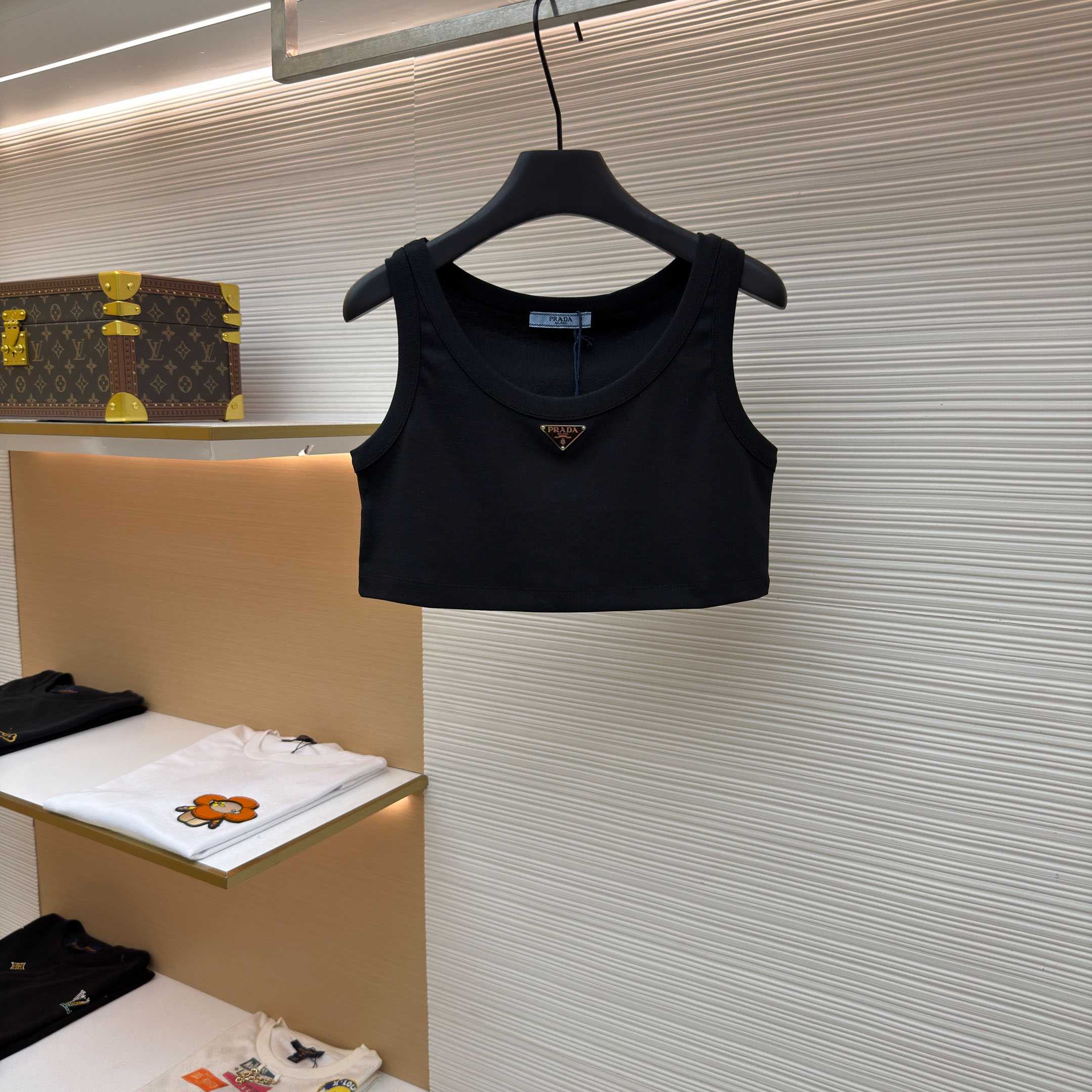 Prada Jersey Cropped Top - FashionPlug