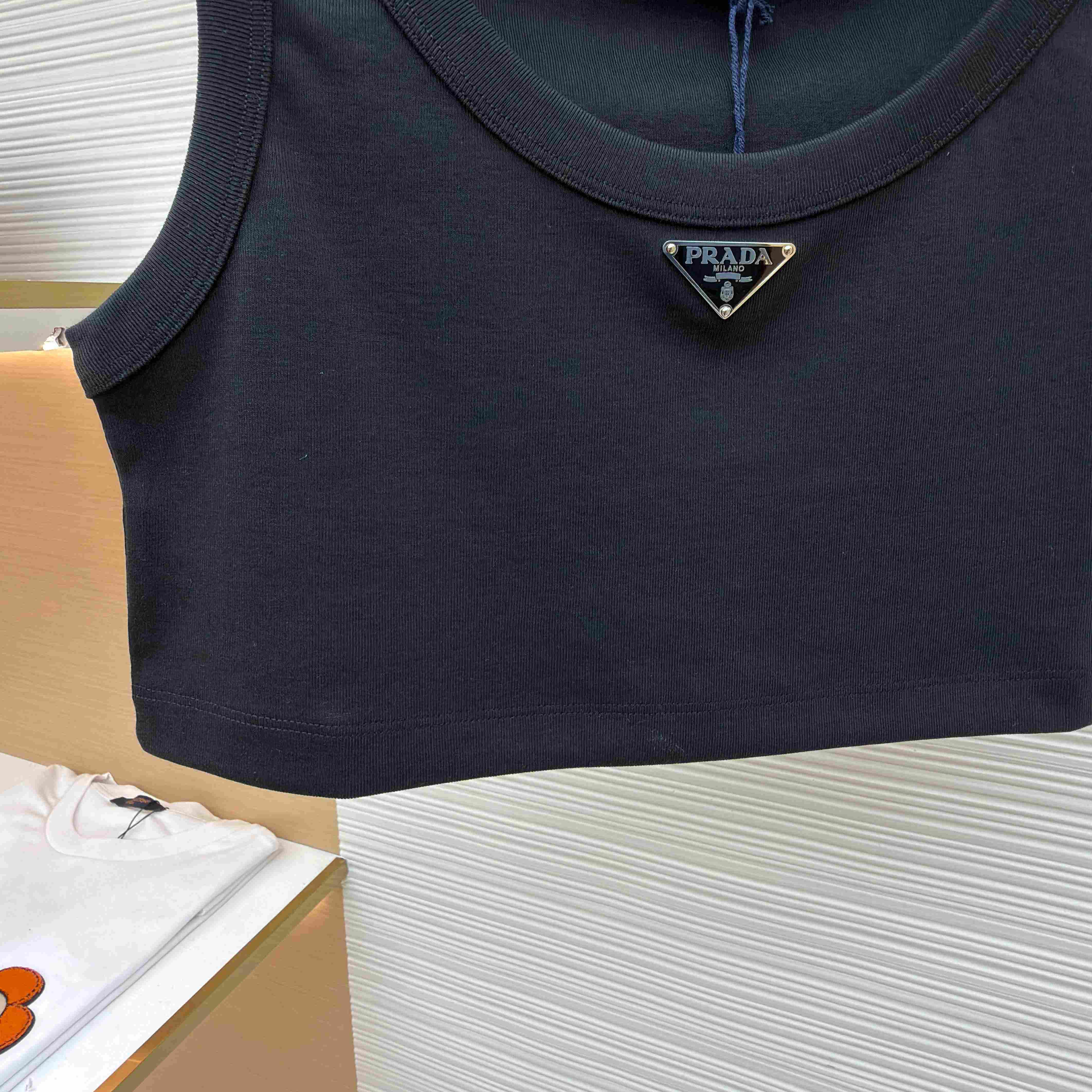 Prada Jersey Cropped Top - FashionPlug