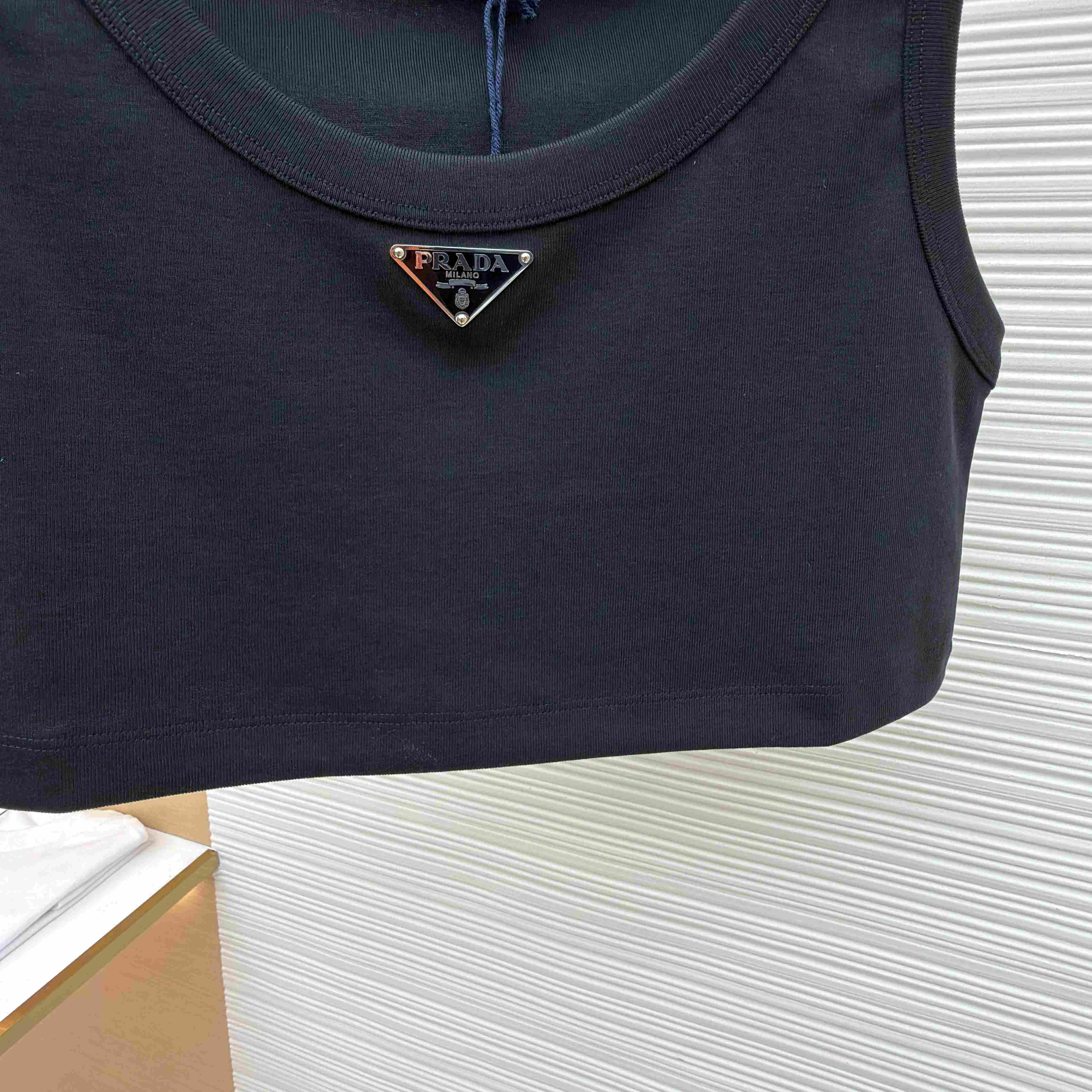 Prada Jersey Cropped Top - FashionPlug