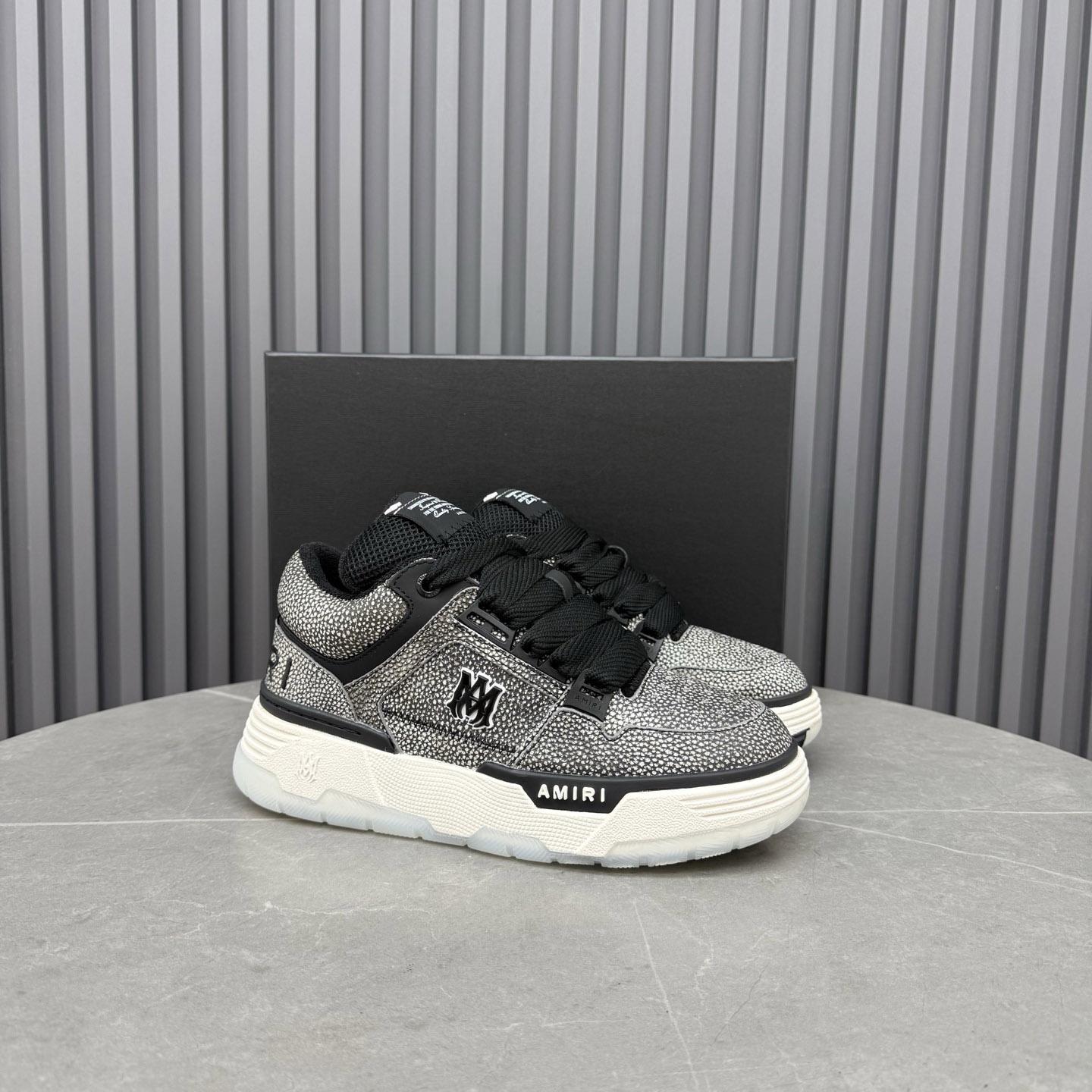 Amiri Black Pebbled MA-1 Sneakers - FashionPlug
