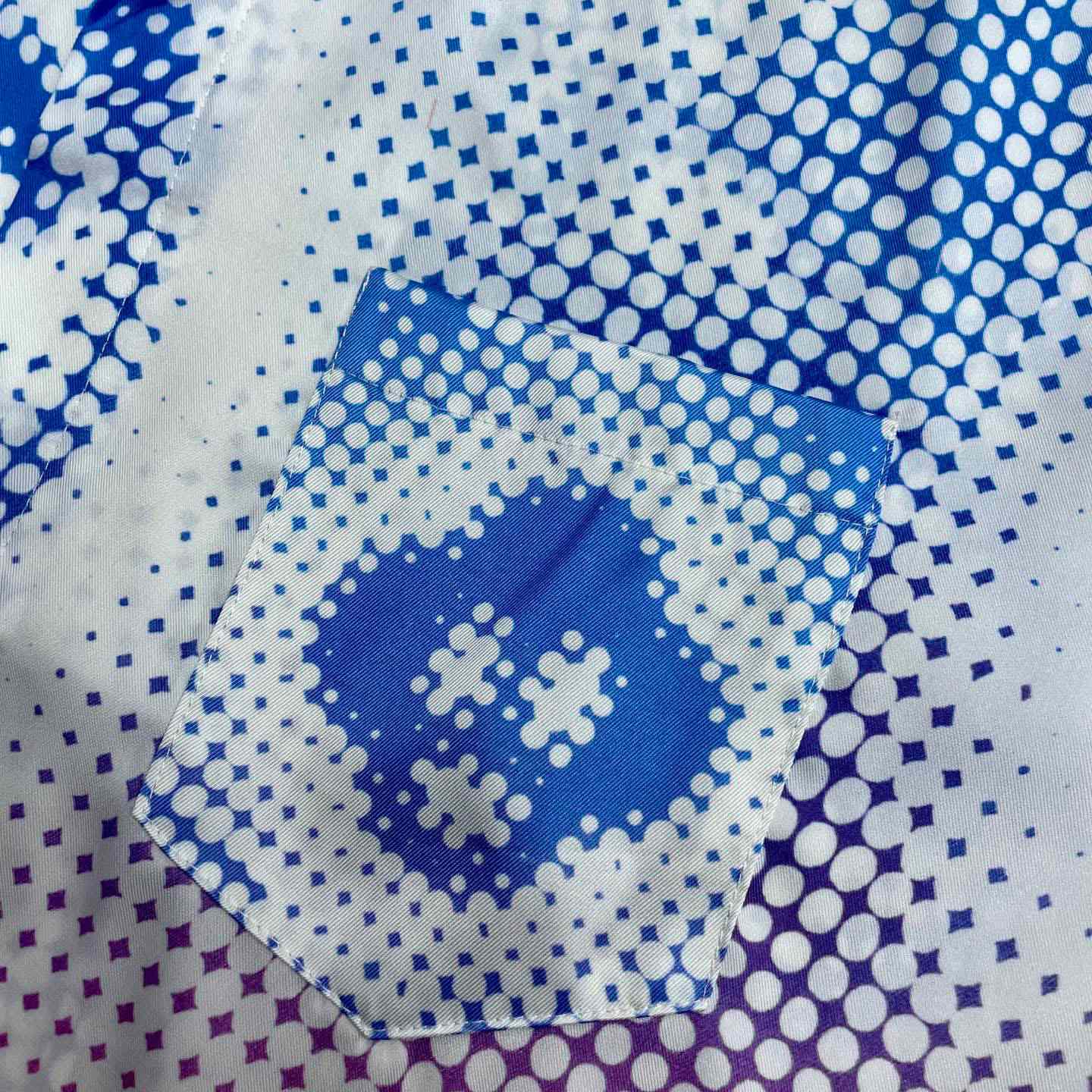 Casablanca Halftone Logo Short Sleeve Silk Shirt CA3577 - FashionPlug