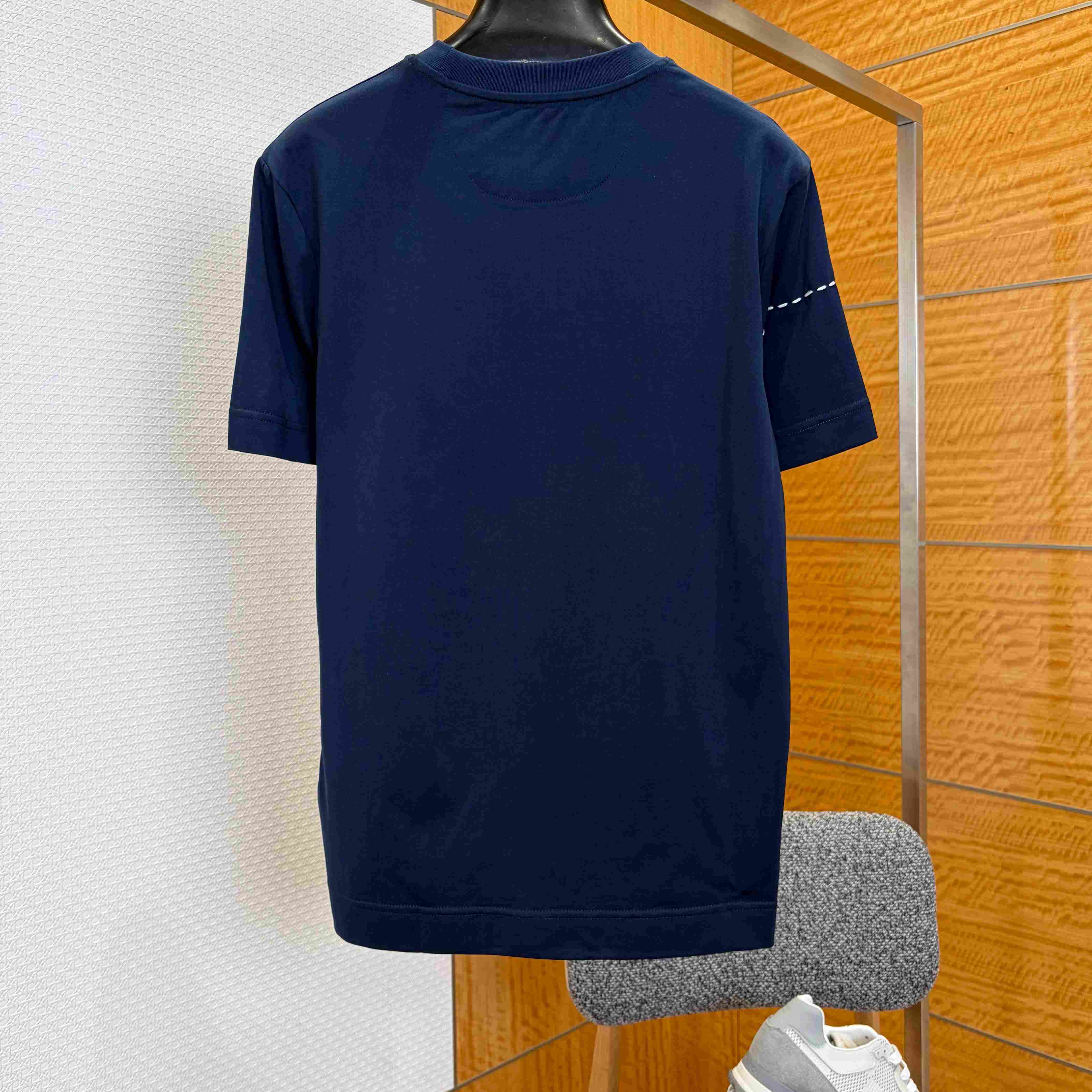 Fendi Dark Blue Cotton T-shirt - FashionPlug