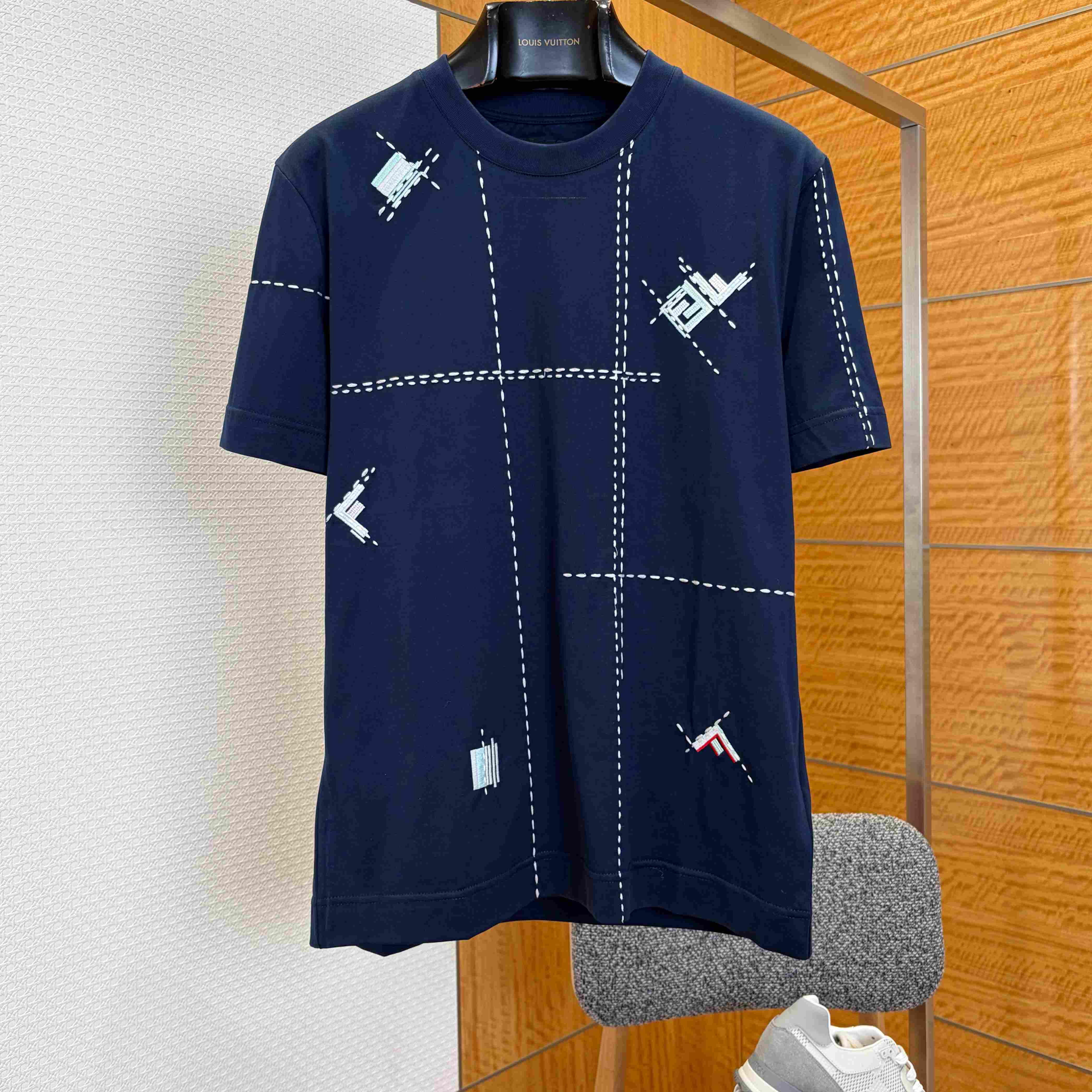 Fendi Dark Blue Cotton T-shirt - FashionPlug