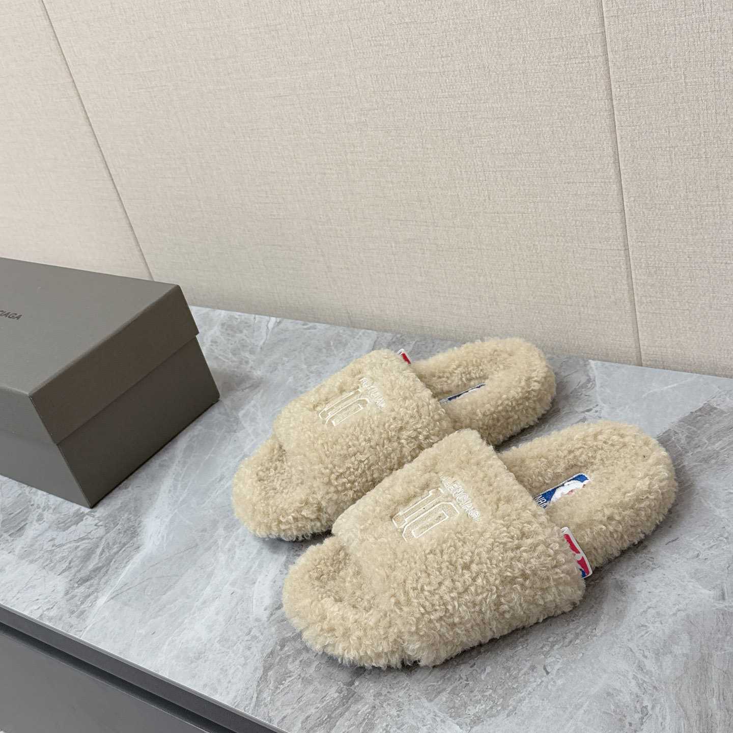 Balenciaga | Nba Collaboration Furry Open Mule - FashionPlug