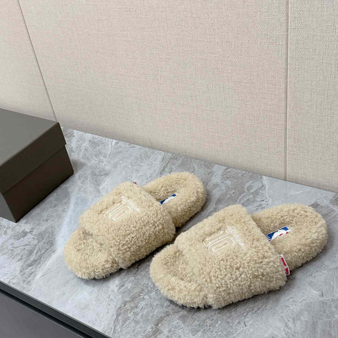 Balenciaga | Nba Collaboration Furry Open Mule - FashionPlug