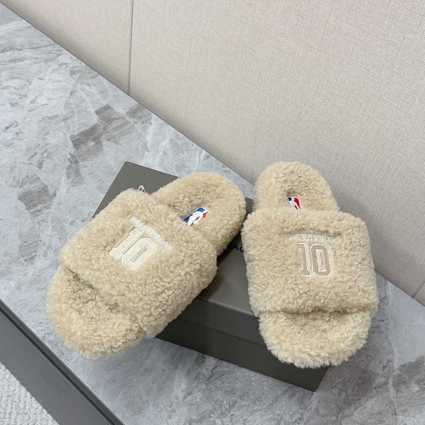 Balenciaga | Nba Collaboration Furry Open Mule - FashionPlug