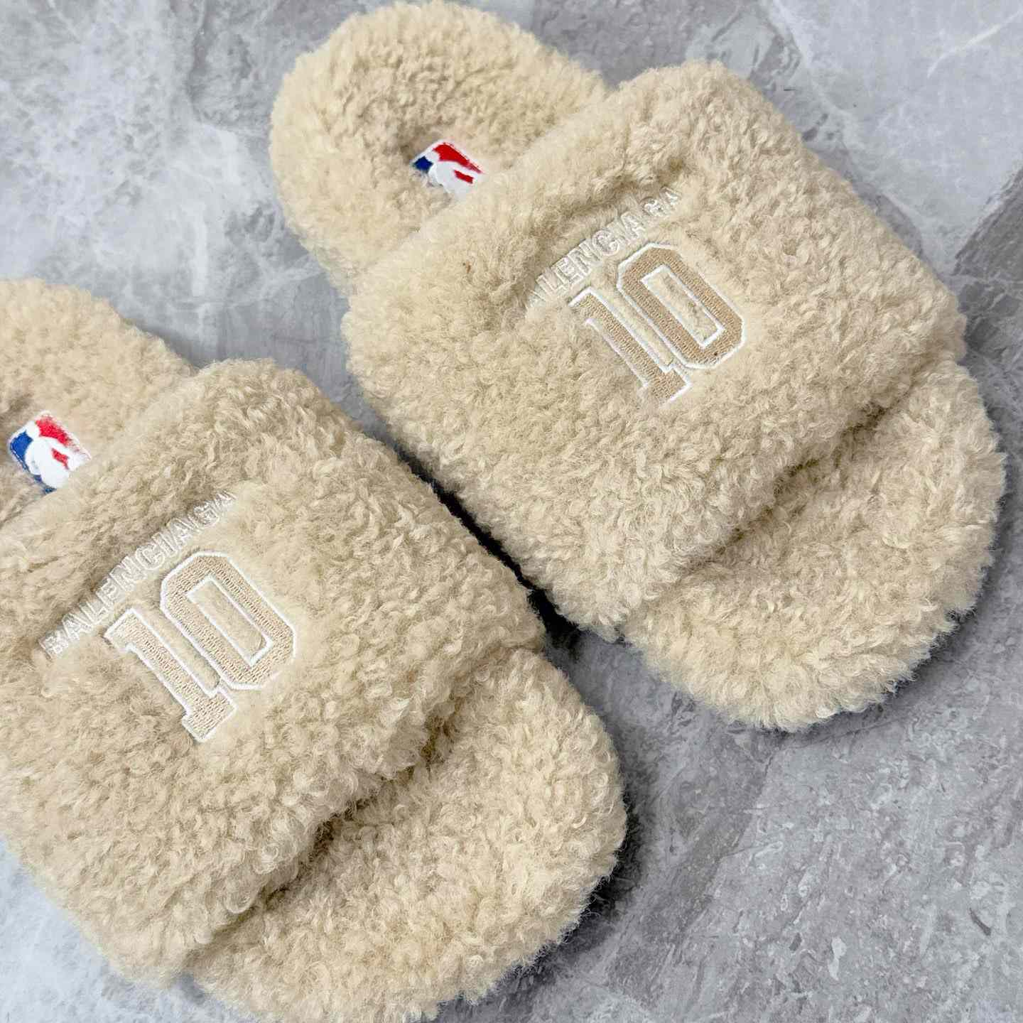 Balenciaga | Nba Collaboration Furry Open Mule - FashionPlug