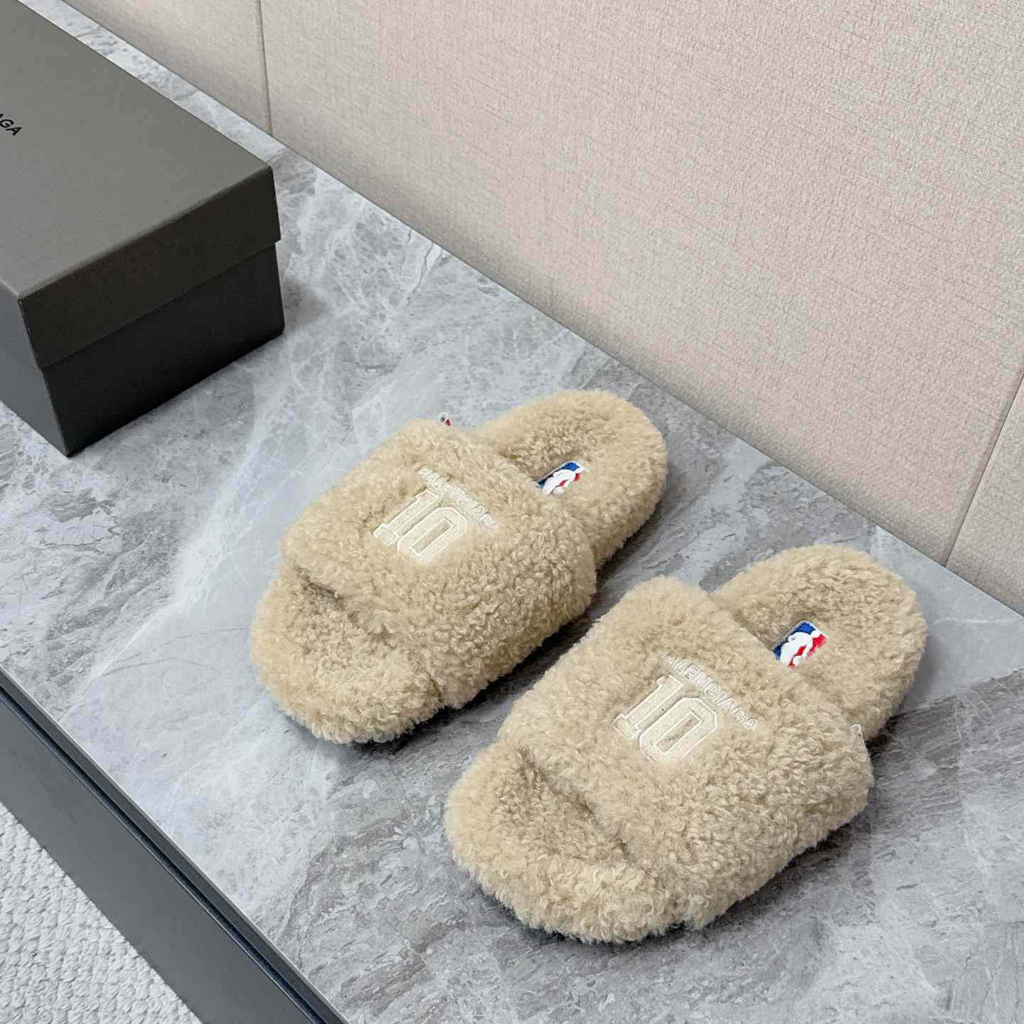 Balenciaga | Nba Collaboration Furry Open Mule - FashionPlug