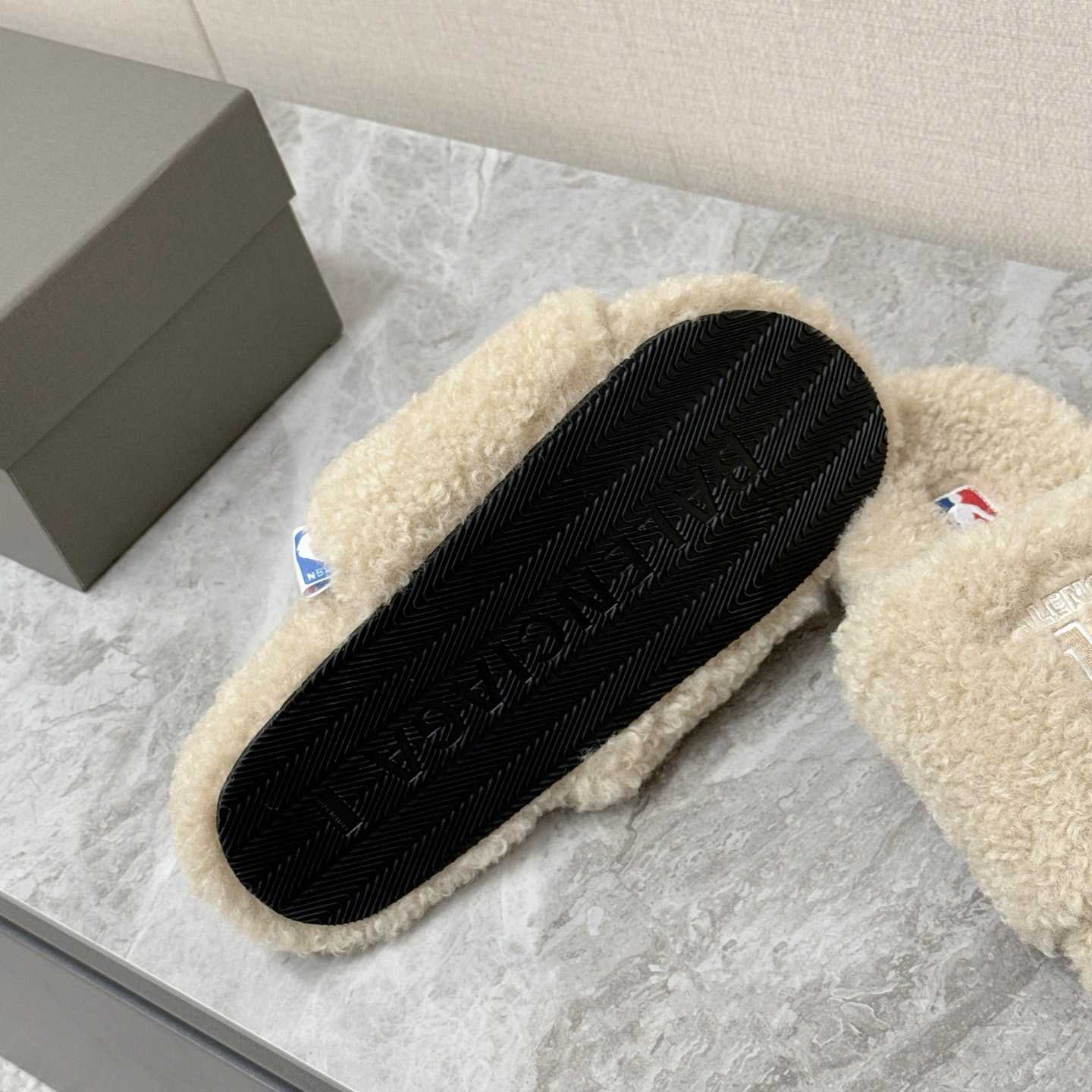 Balenciaga | Nba Collaboration Furry Open Mule - FashionPlug