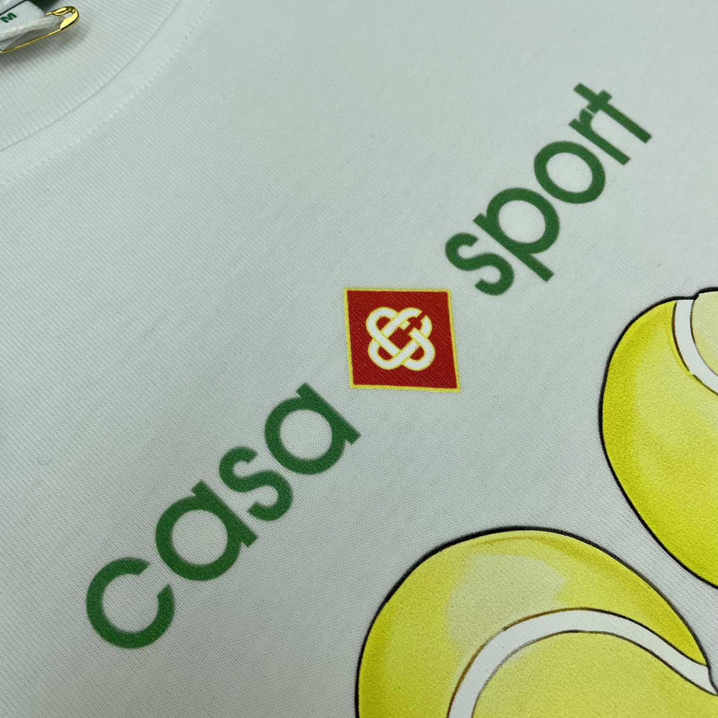Casablanca Casa Sport Tennis Balls Tee 'Green/White' CA5033 - FashionPlug