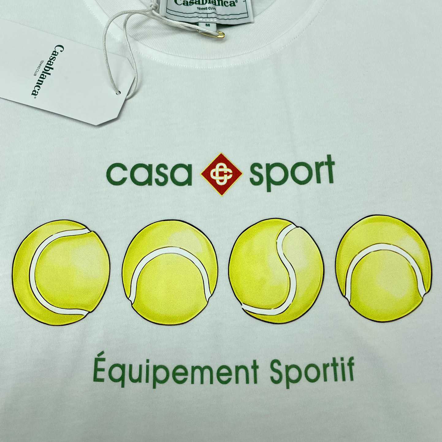 Casablanca Casa Sport Tennis Balls Tee 'Green/White' CA5033 - FashionPlug