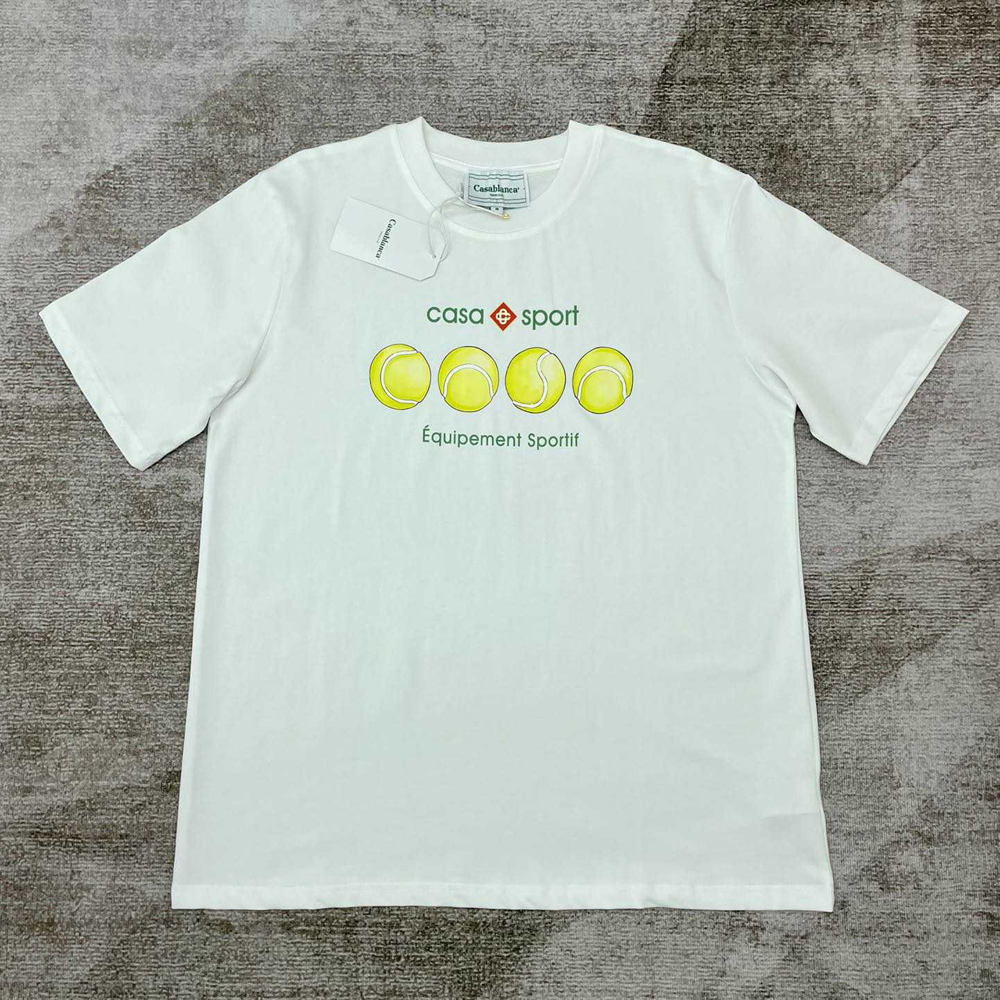 Casablanca Casa Sport Tennis Balls Tee 'Green/White' CA5033 - FashionPlug