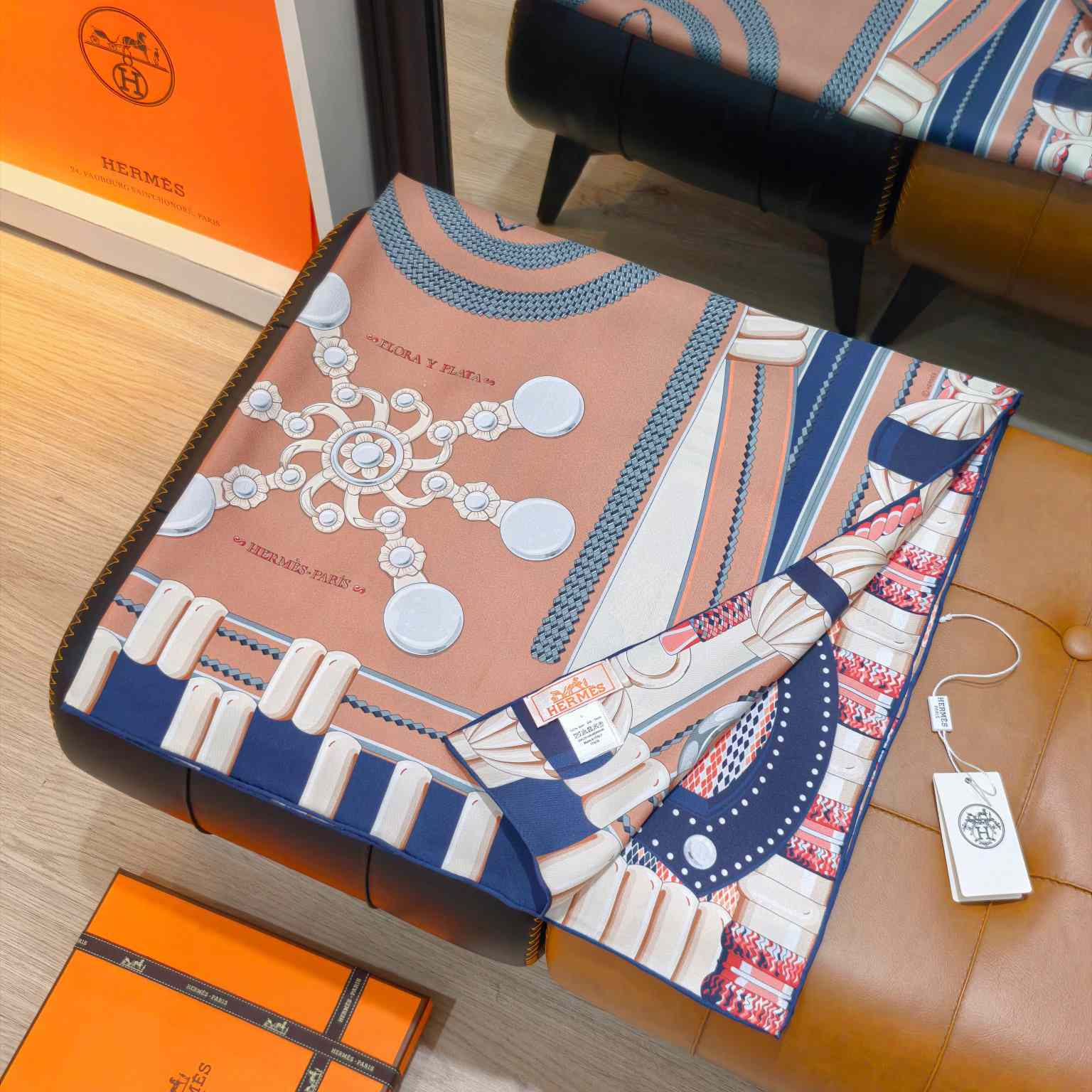 Hermes Flora Y Plata Scarf 90 - FashionPlug