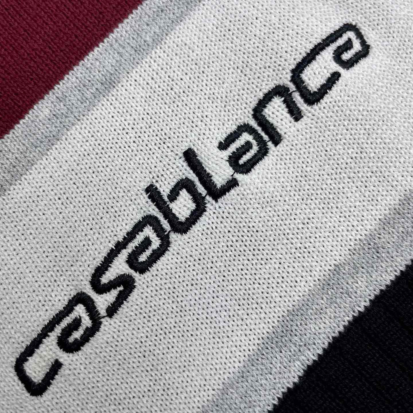 Casablanca  Stripe Merino Knit Polo D0204 - FashionPlug