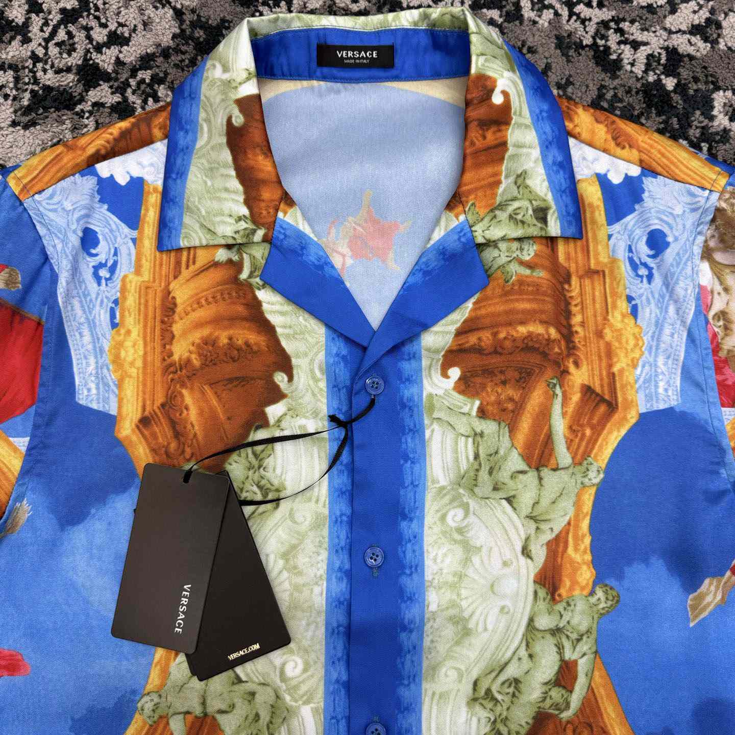 Versace  Printed Silk Twill Slim Shirt - FashionPlug
