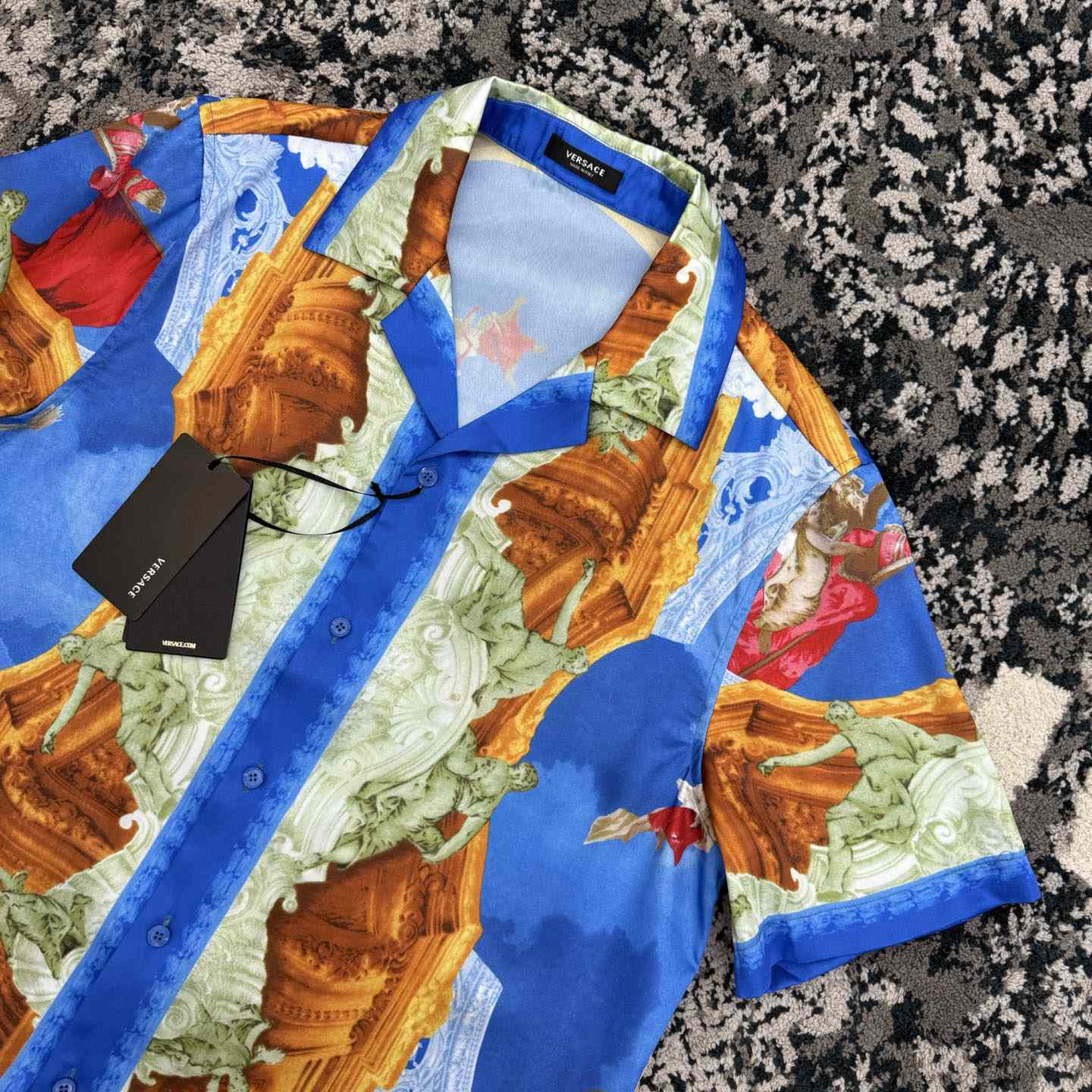 Versace  Printed Silk Twill Slim Shirt - FashionPlug