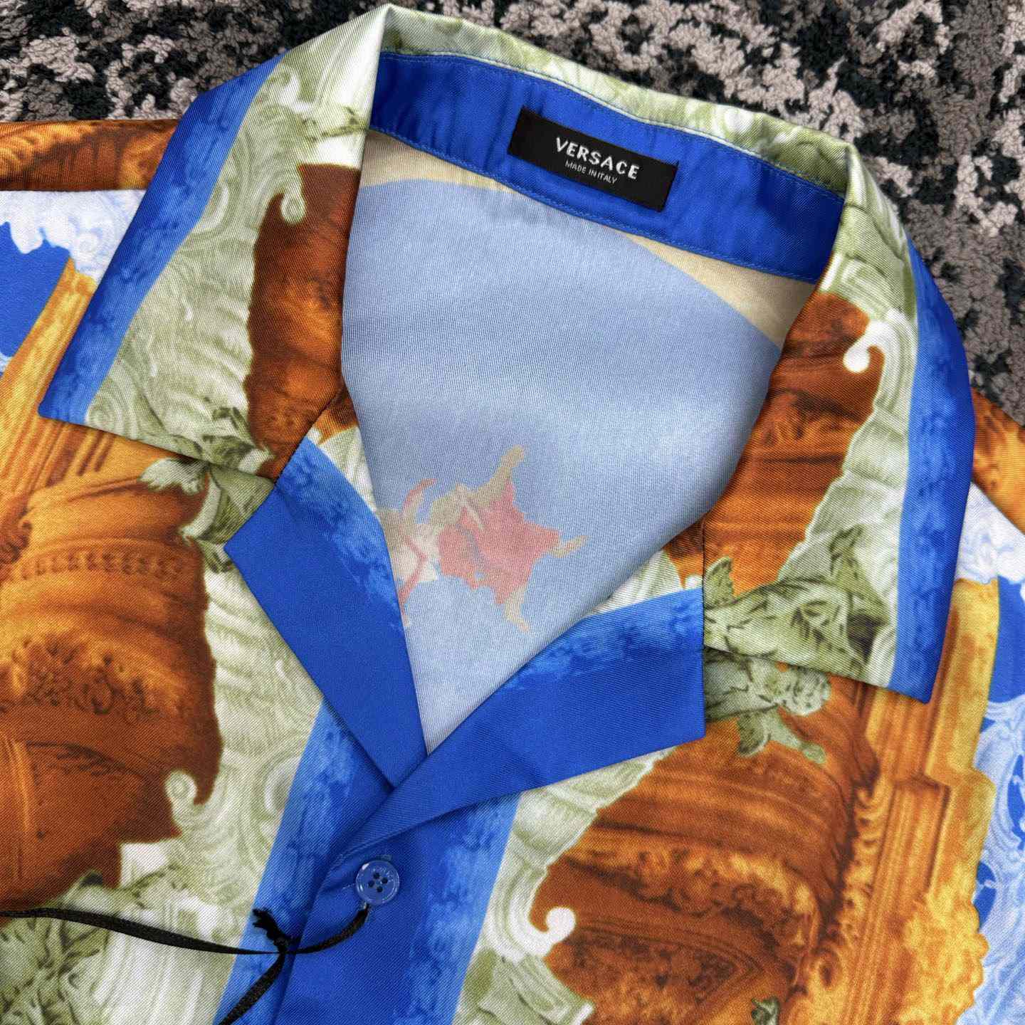 Versace  Printed Silk Twill Slim Shirt - FashionPlug