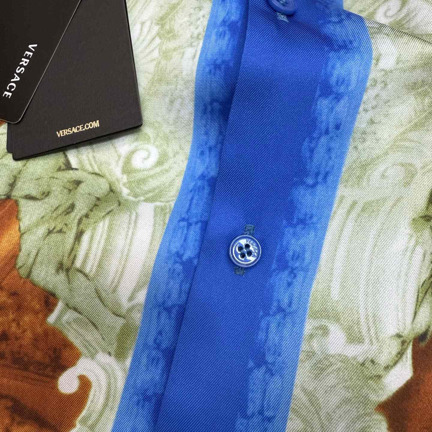 Versace  Printed Silk Twill Slim Shirt - FashionPlug