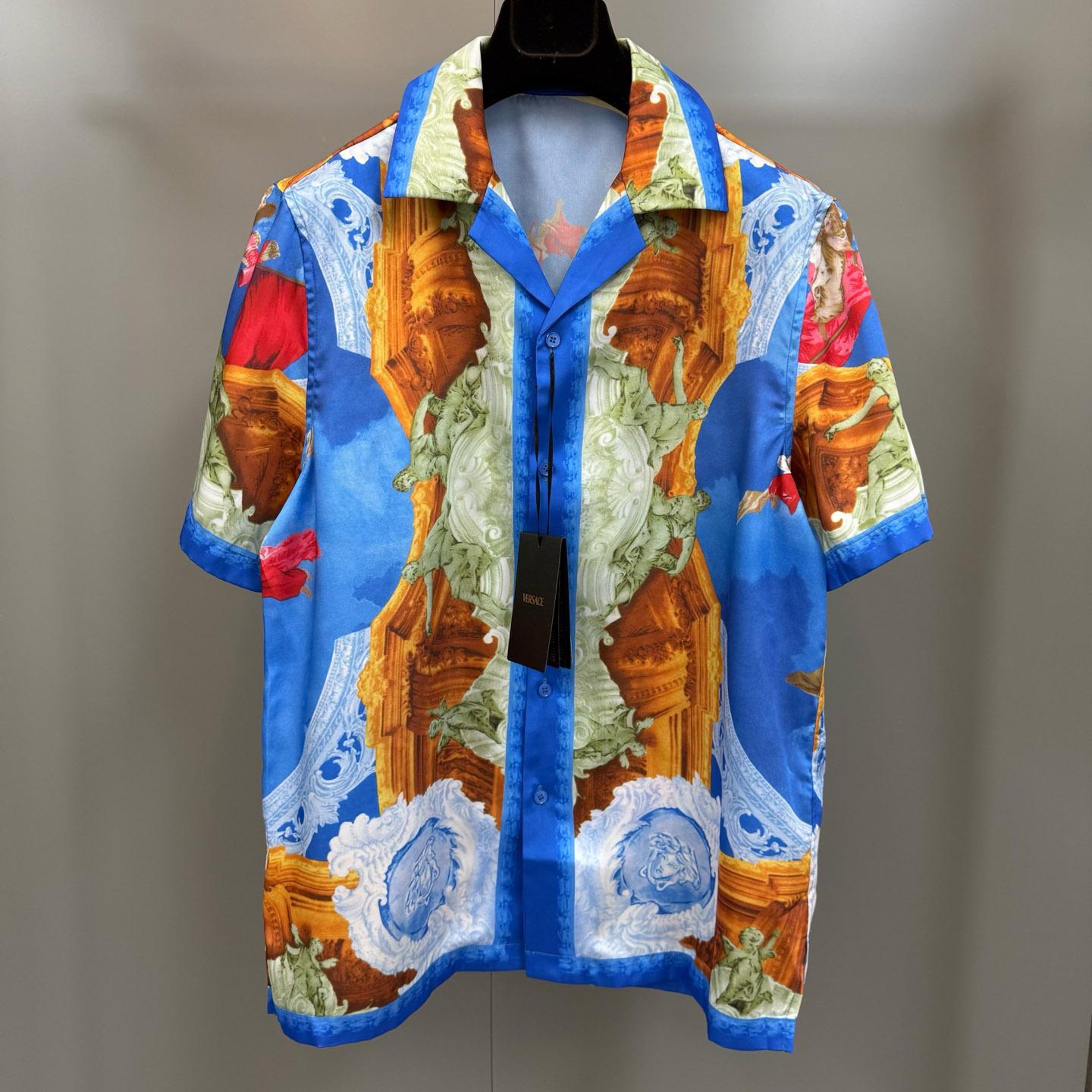 Versace  Printed Silk Twill Slim Shirt - FashionPlug