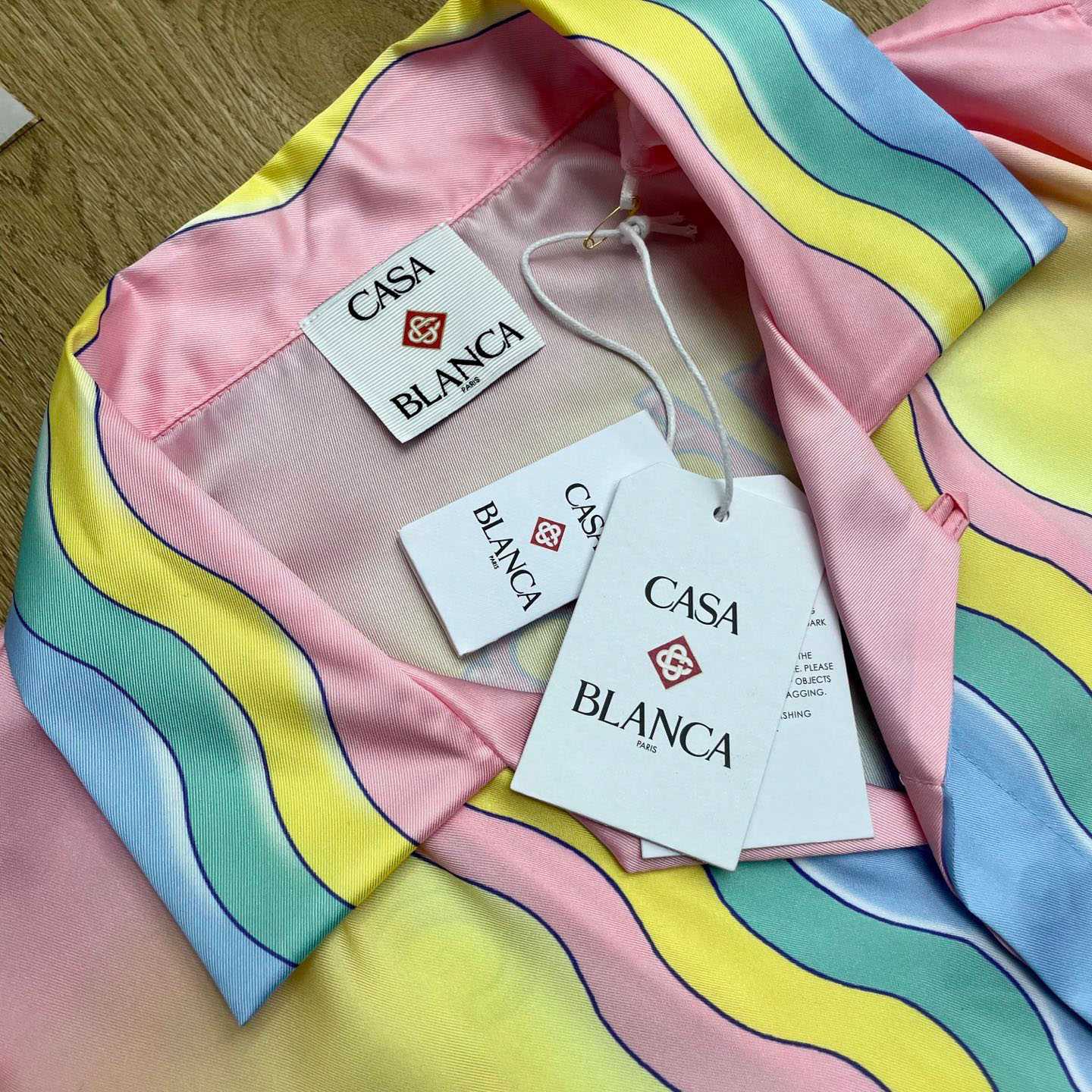 Casablanca Pink & Yellow 'For The Love Of Dance' Short Sleeve Shirt CA3575 - FashionPlug