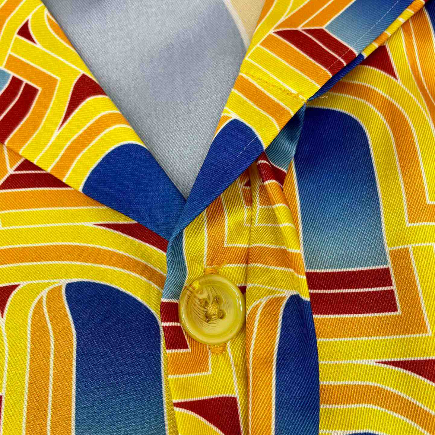 Casablanca L'Arche De Jour Cuban Collar Silk Shirt 'Multicolor' c557 - FashionPlug