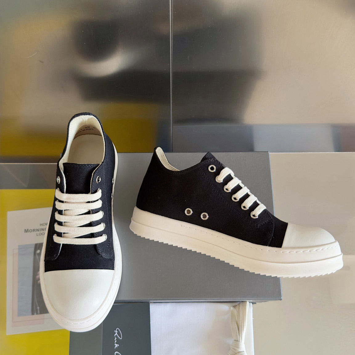 Rick Owens Drkshdw Ramones Canvas Low - FashionPlug