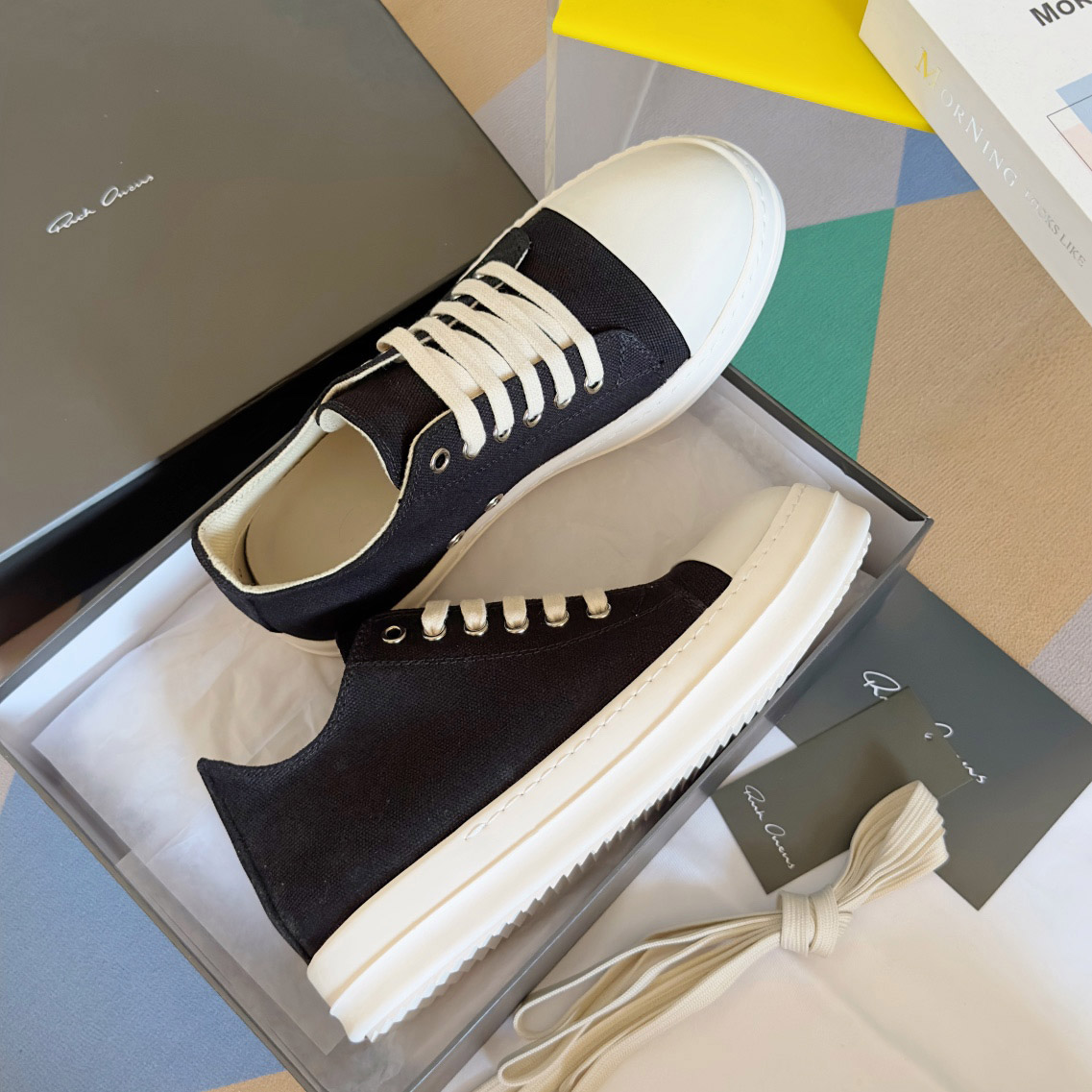 Rick Owens Drkshdw Ramones Canvas Low - FashionPlug