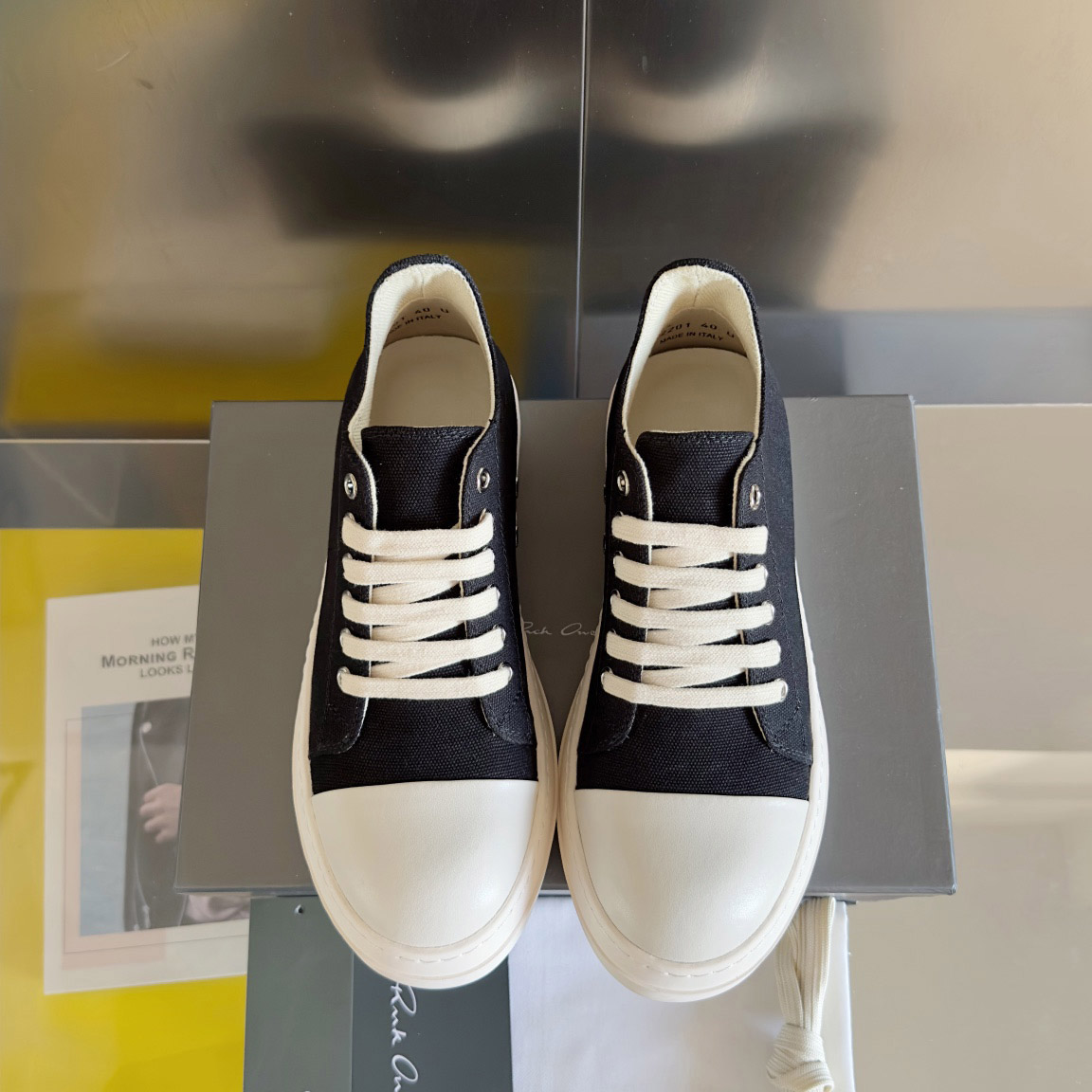 Rick Owens Drkshdw Ramones Canvas Low - FashionPlug
