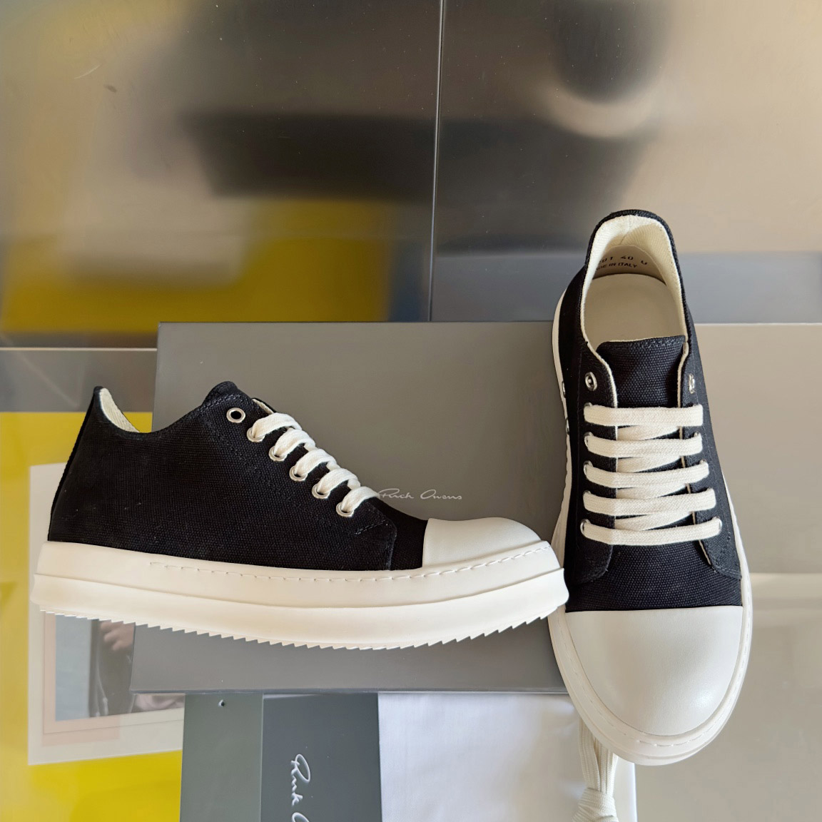 Rick Owens Drkshdw Ramones Canvas Low - FashionPlug