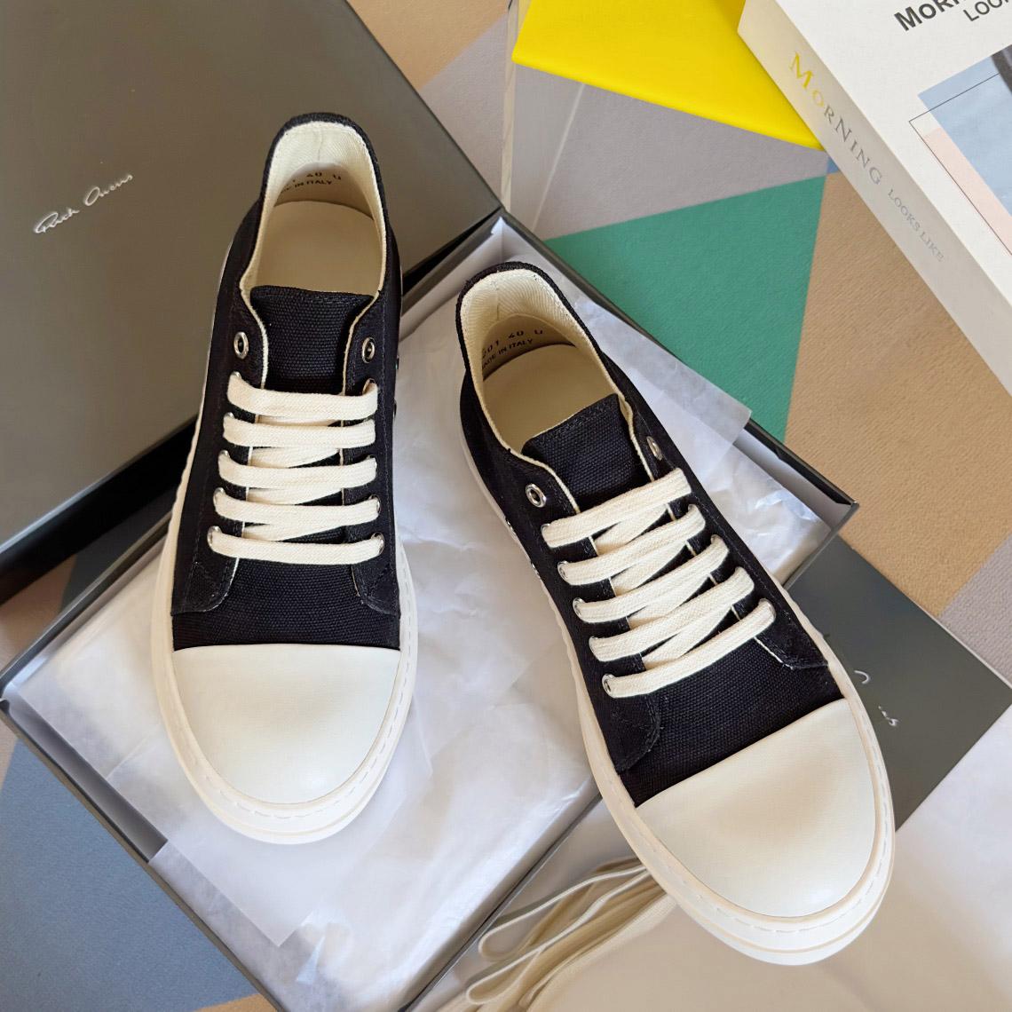Rick Owens Drkshdw Ramones Canvas Low - FashionPlug