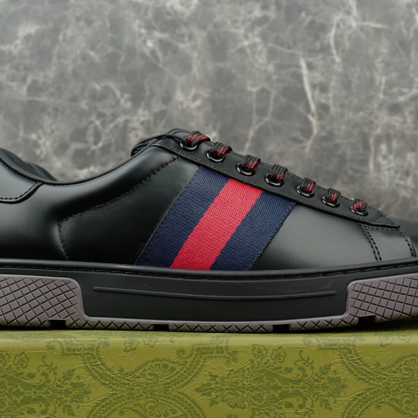 Gucci Ace Sneaker With Web - FashionPlug