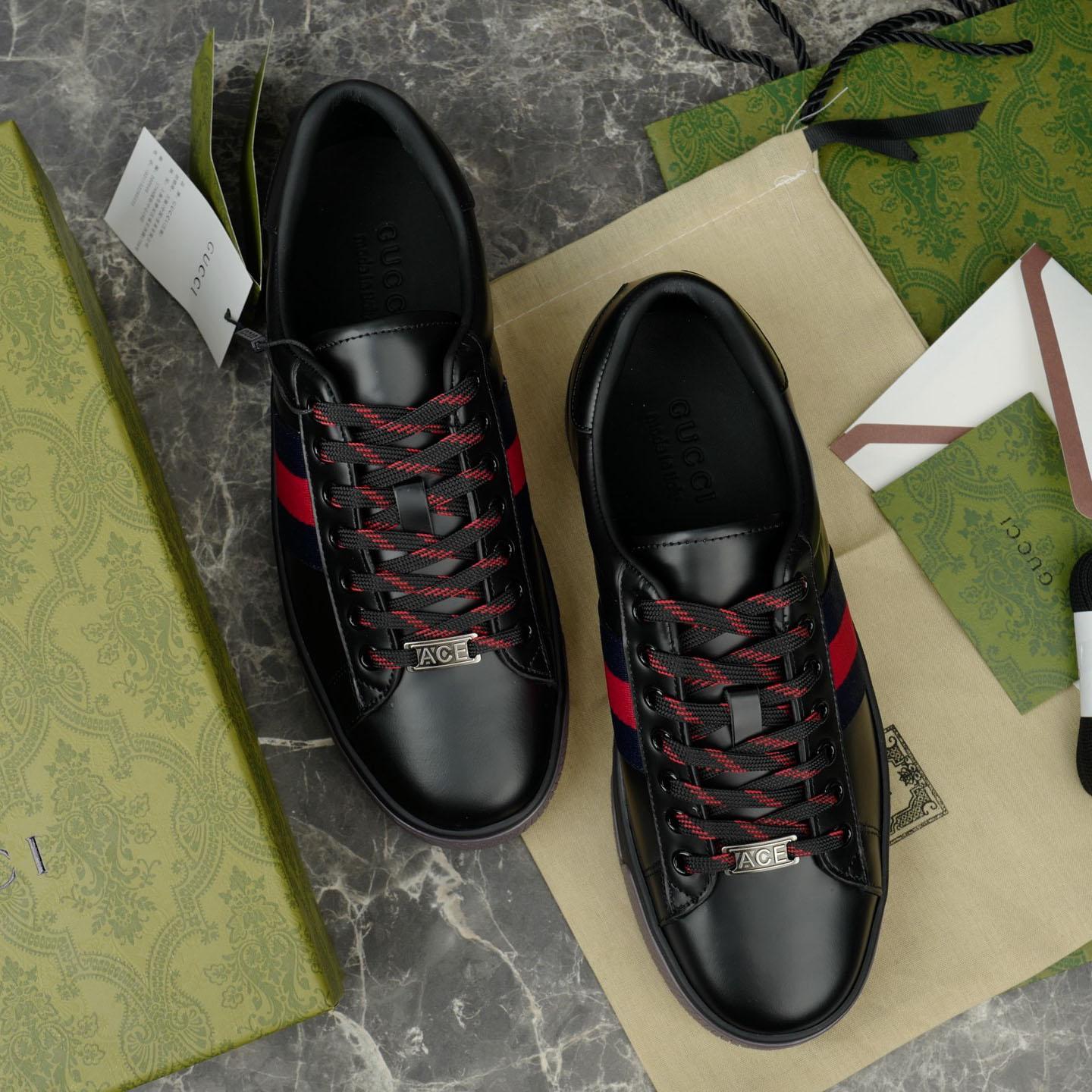 Gucci Ace Sneaker With Web - FashionPlug