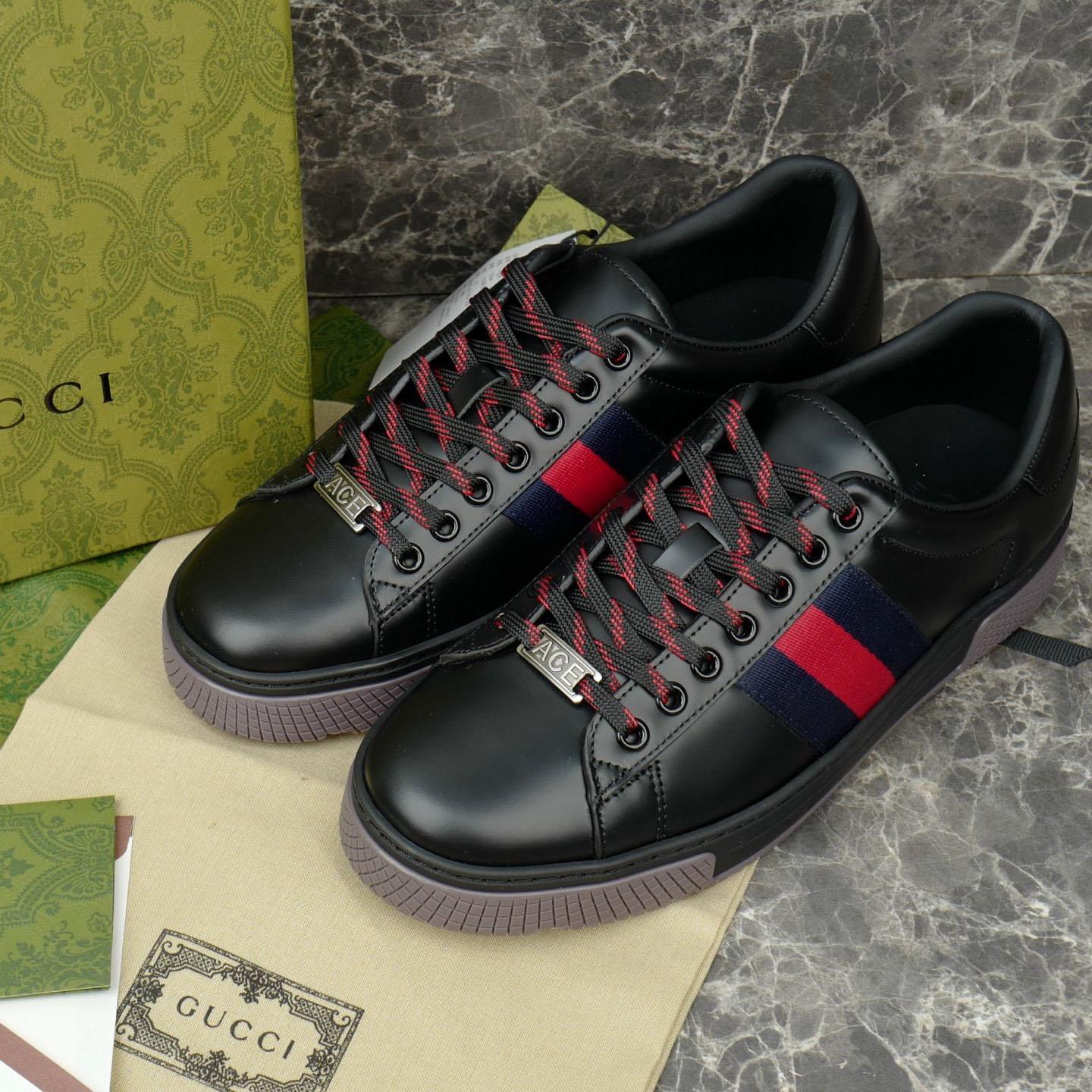 Gucci Ace Sneaker With Web - FashionPlug