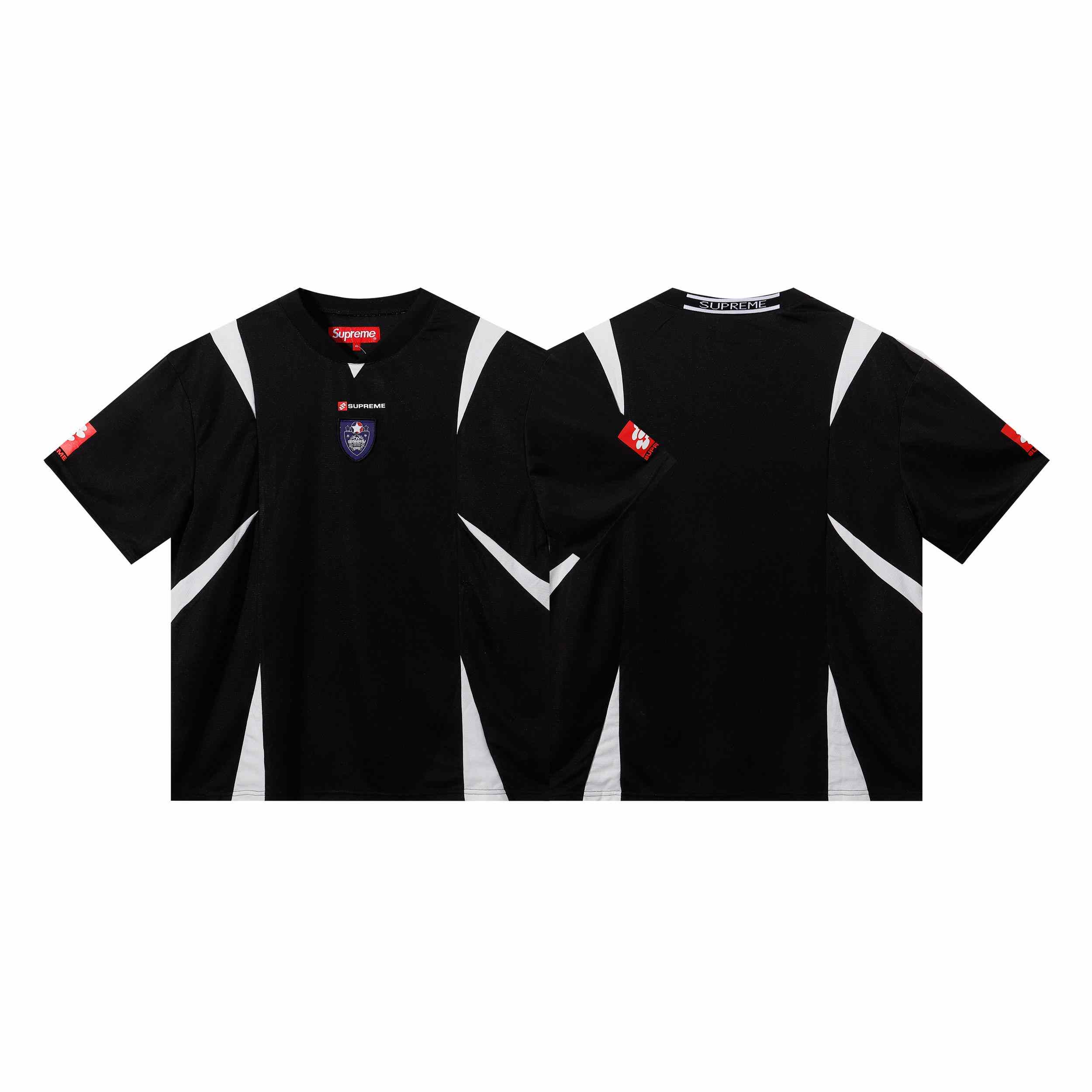 Supreme Crest Soccer Jersey 'Black' - FashionPlug