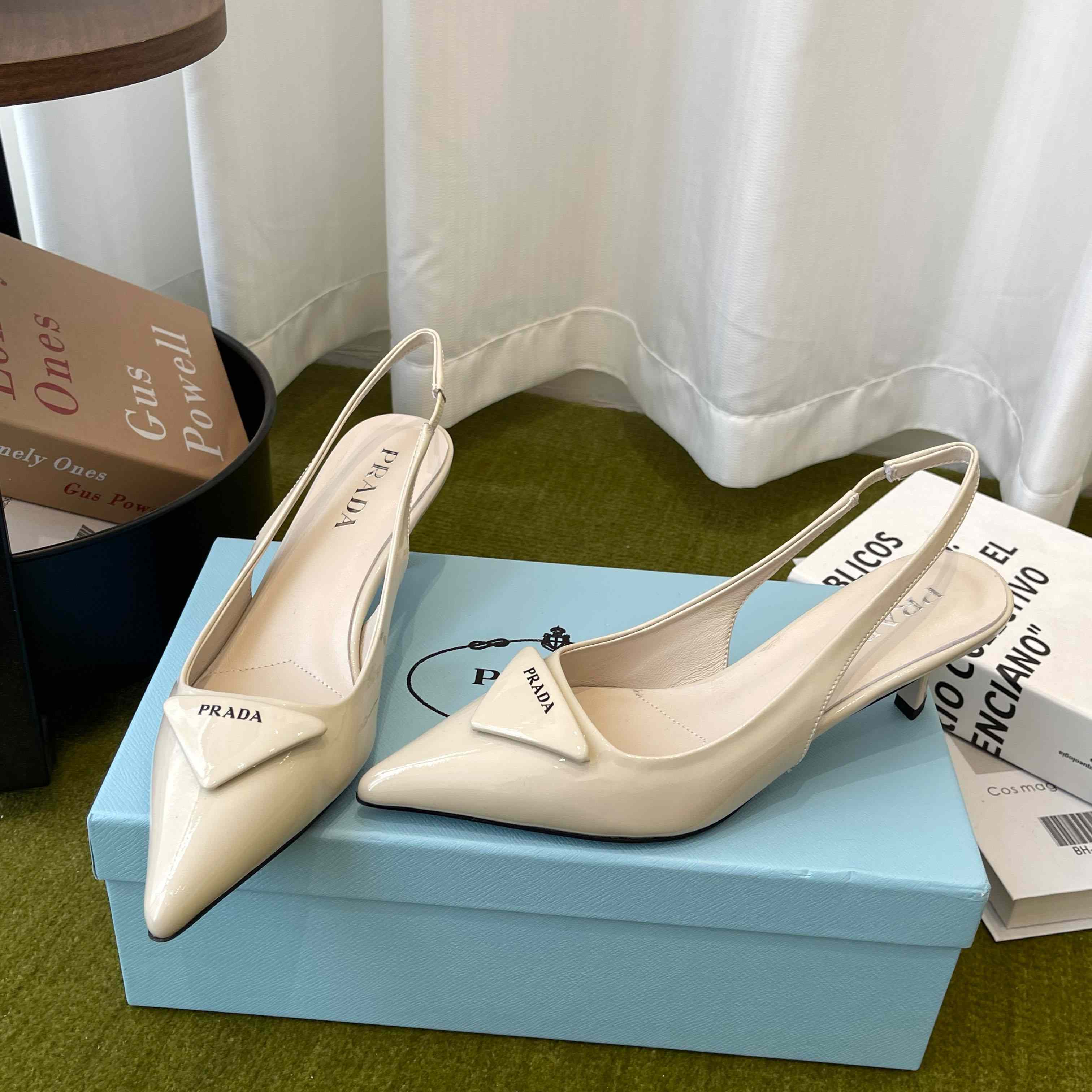 Prada Patent Leather Slingback Pumps - FashionPlug
