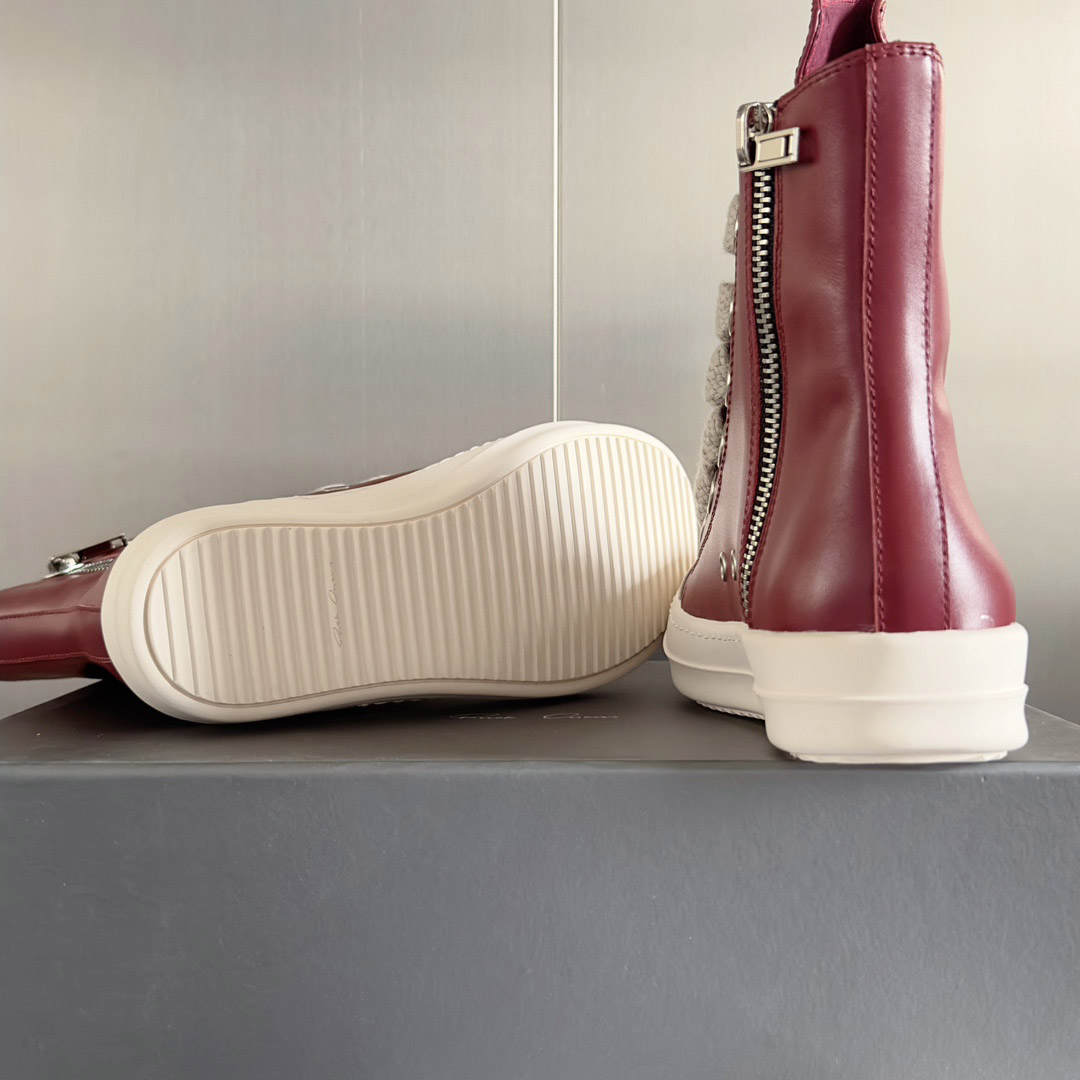 Rick Owens Red Porterville Jumbolaced Sneakers - FashionPlug