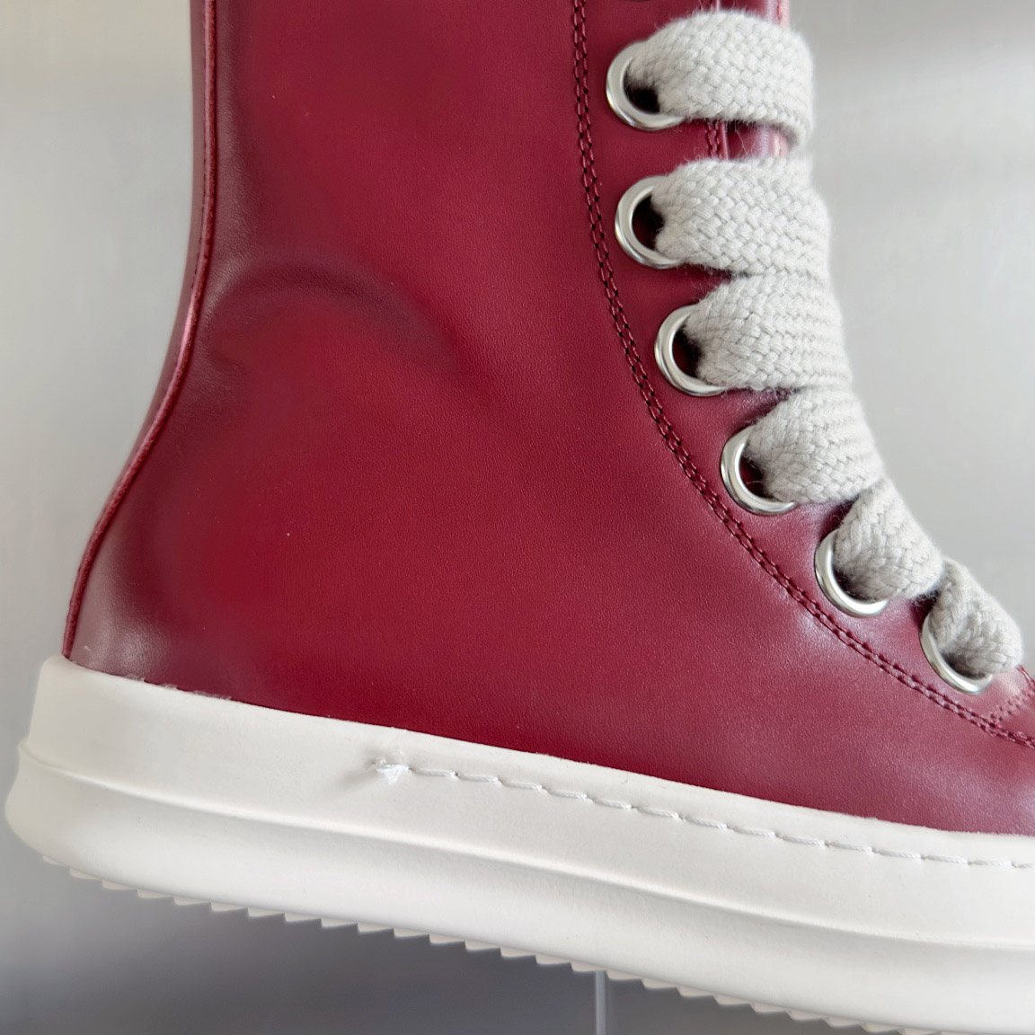 Rick Owens Red Porterville Jumbolaced Sneakers - FashionPlug
