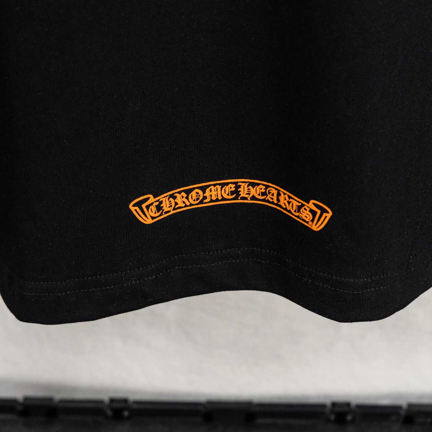 Chrome Hearts Triple Cross Hollywood Pocket Tee 'Black/Orange' - FashionPlug