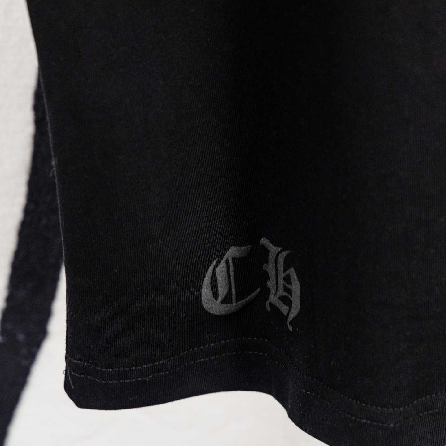 Chrome Hearts Triple Cross Hollywood Pocket Tee 'Black/Orange' - FashionPlug
